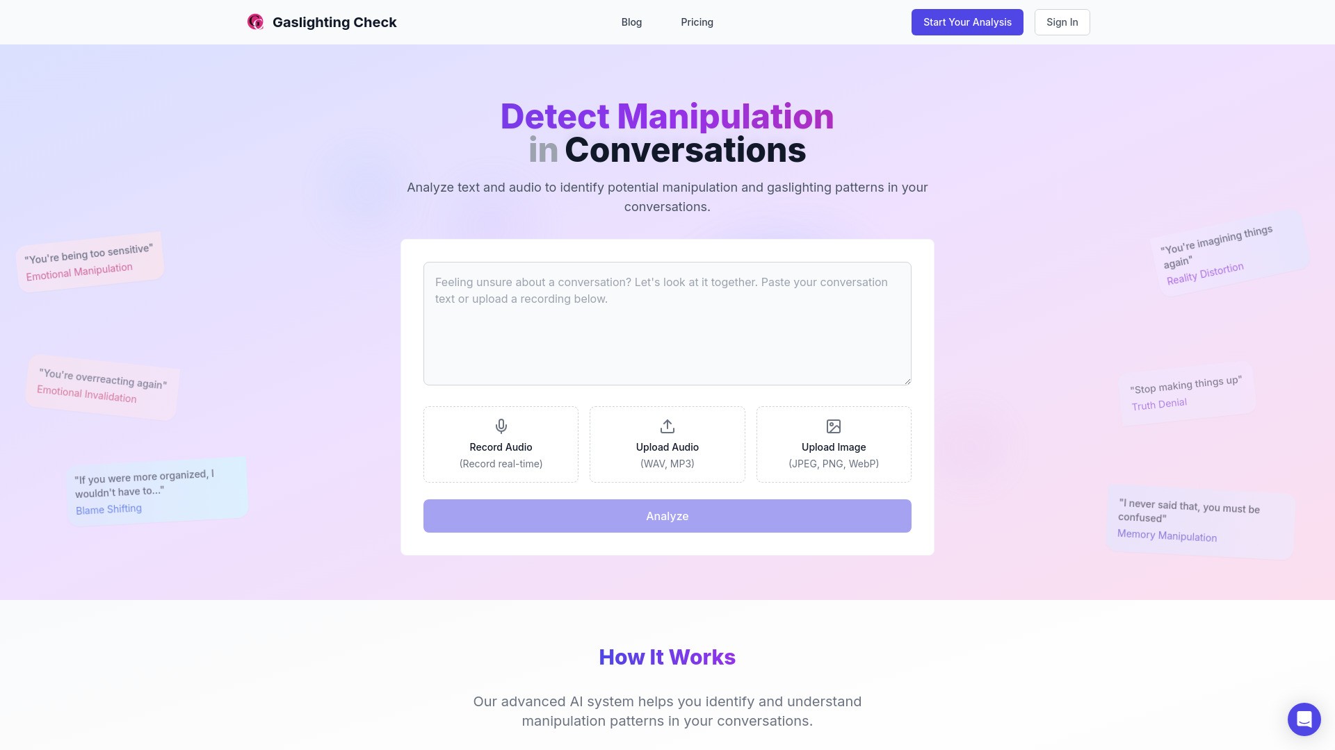 Gaslighting Check 截图