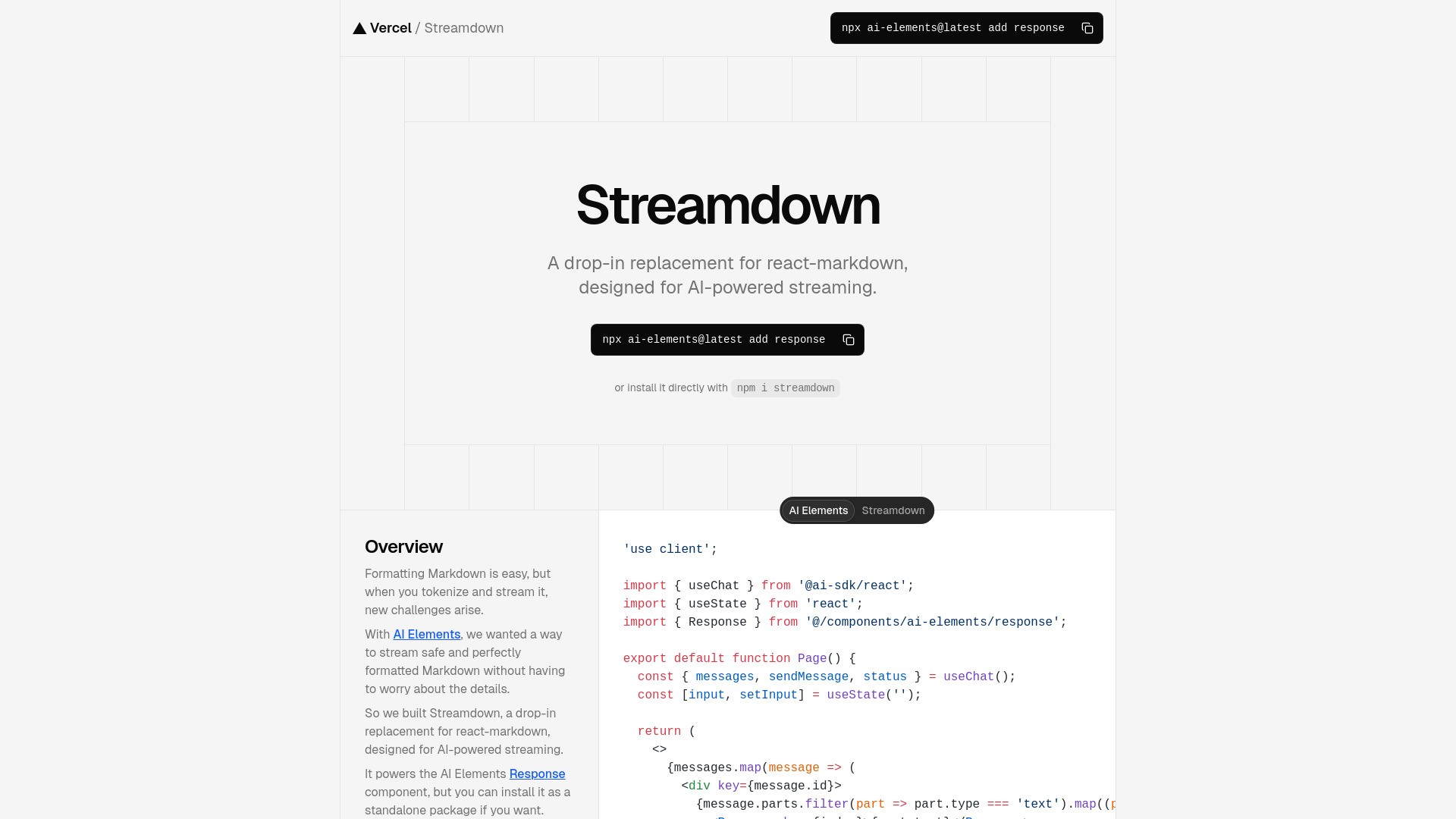 Streamdown 截图