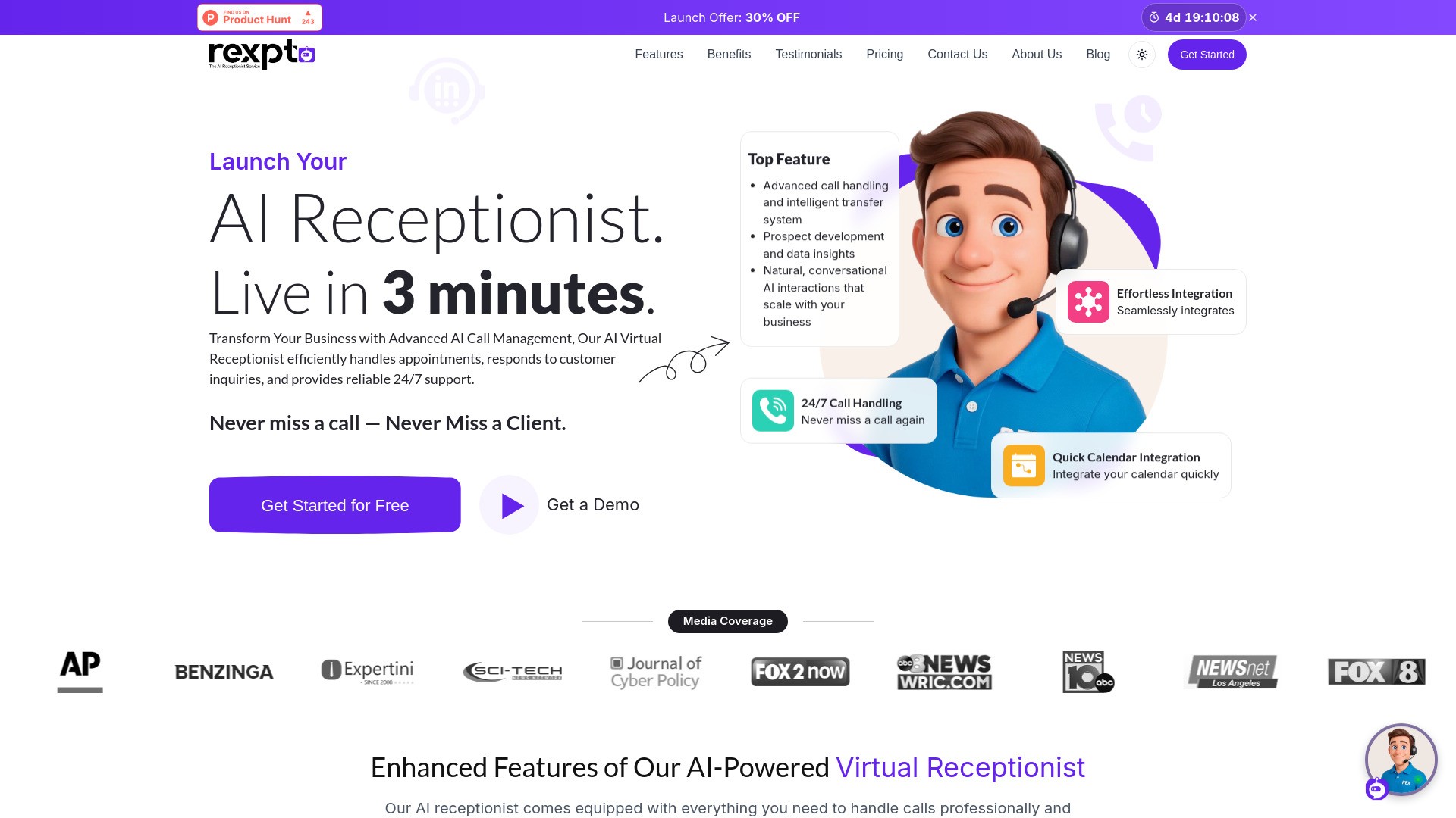 Rexpt - AI Receptionist Service 截图