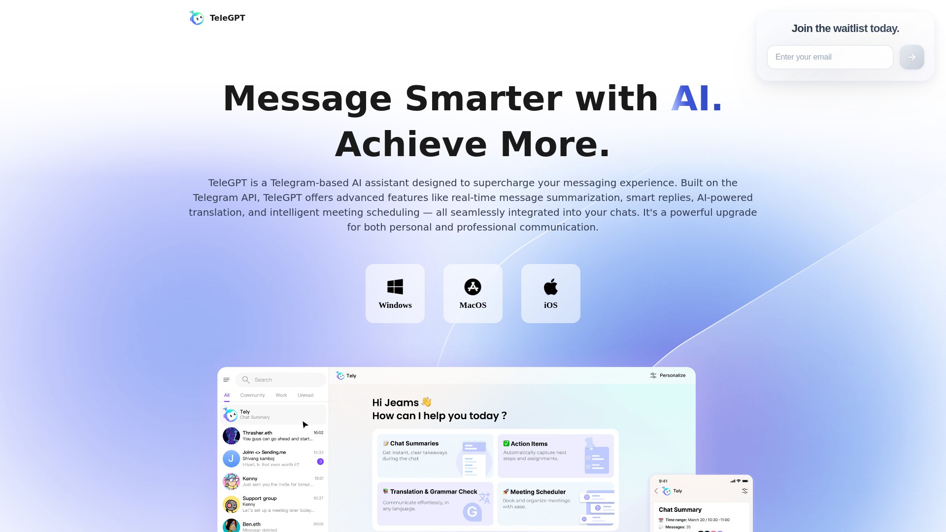 Tely AI powered by TeleGPT 截图