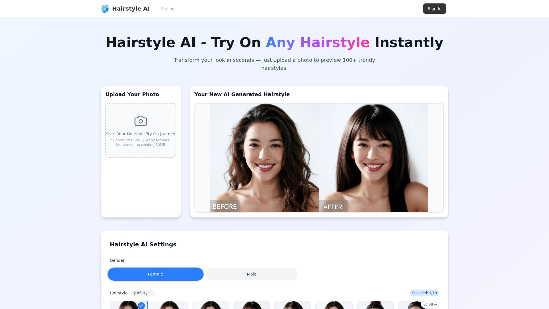 Hairstyle AI 截图