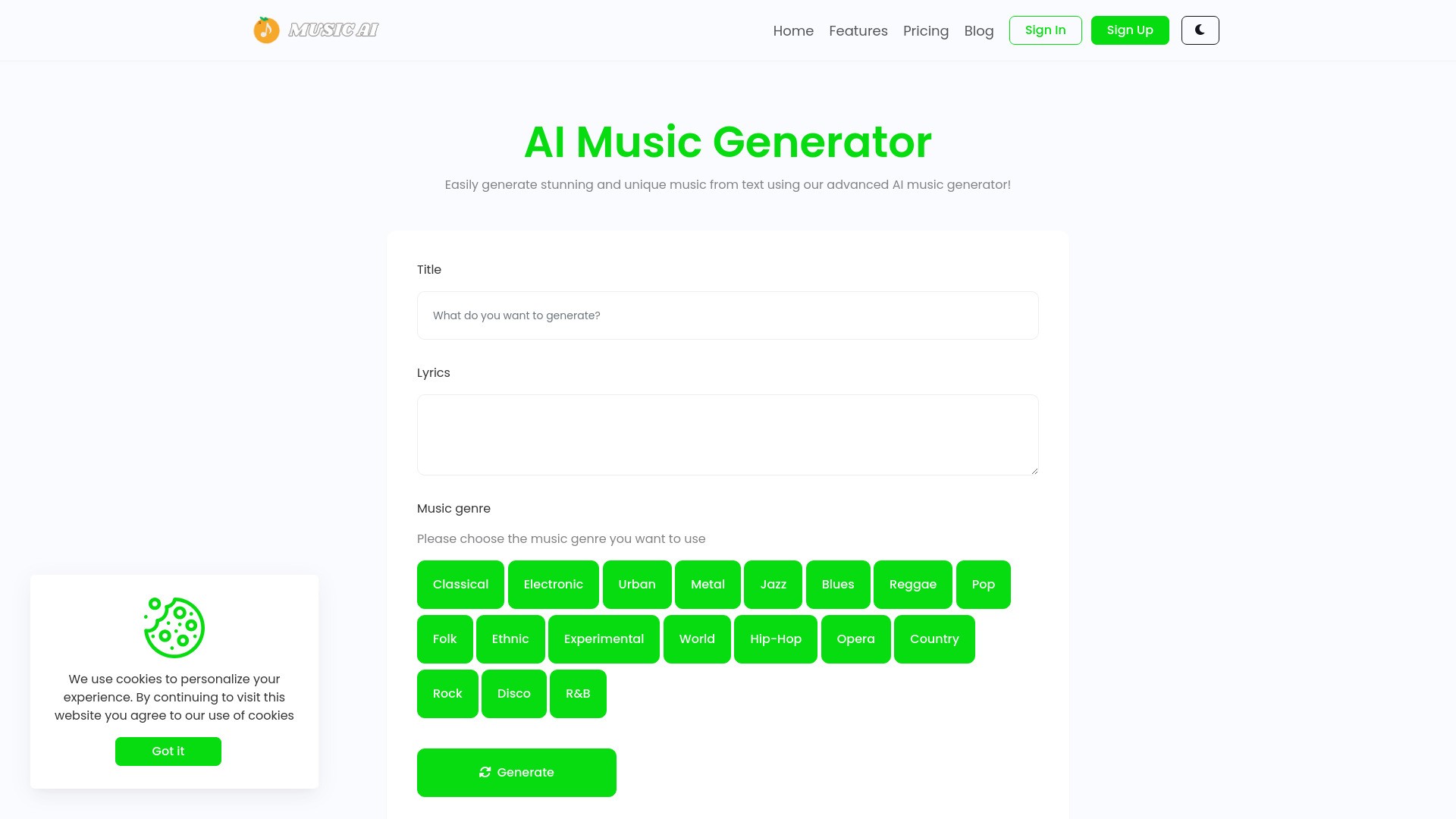 MusicAI: Top AI Music Generator 截图