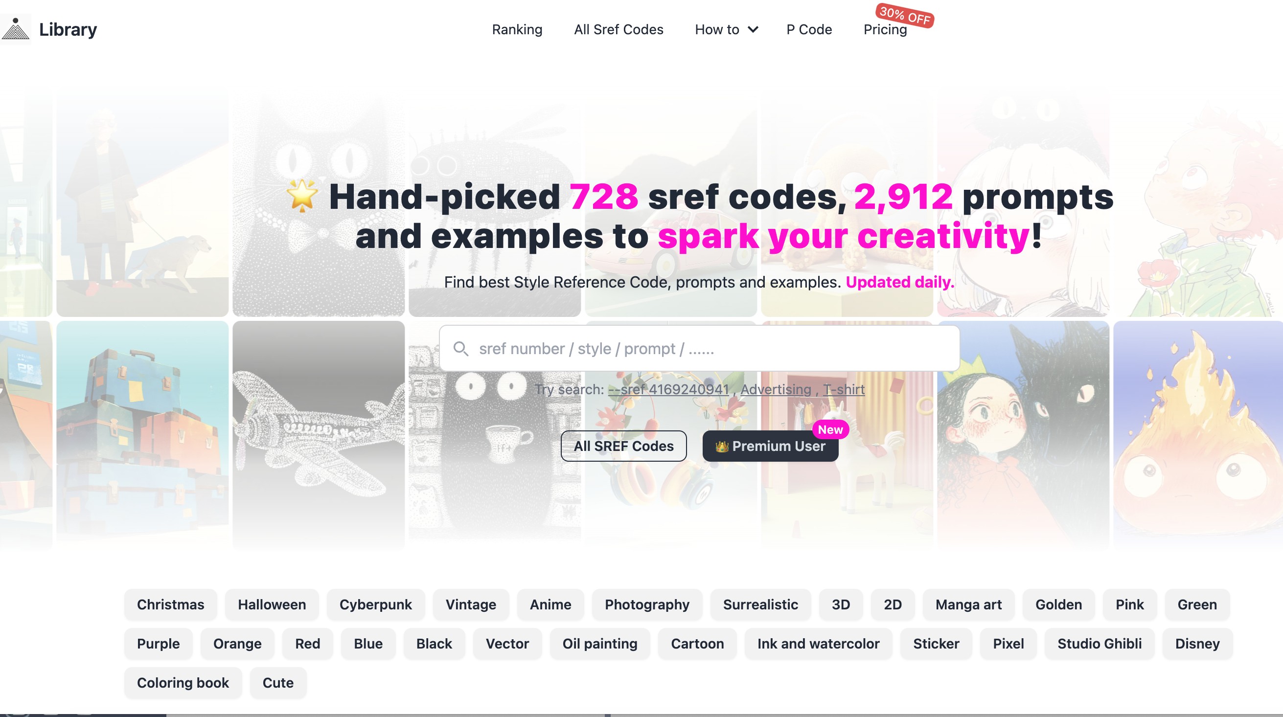 Midjourney Prompts, SREF Codes Library and Examples 截图