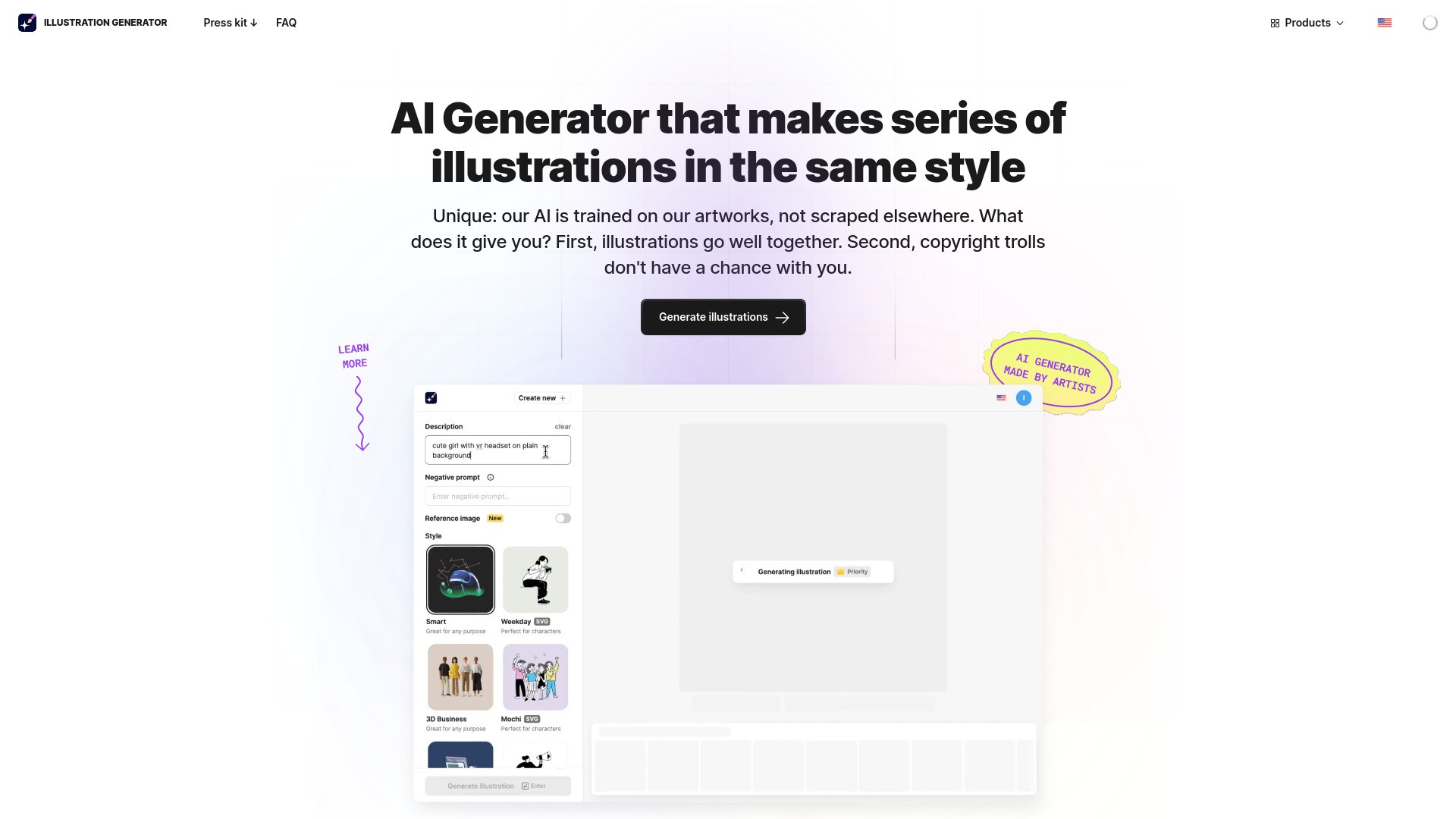 AI Illustration Generator AI 截图