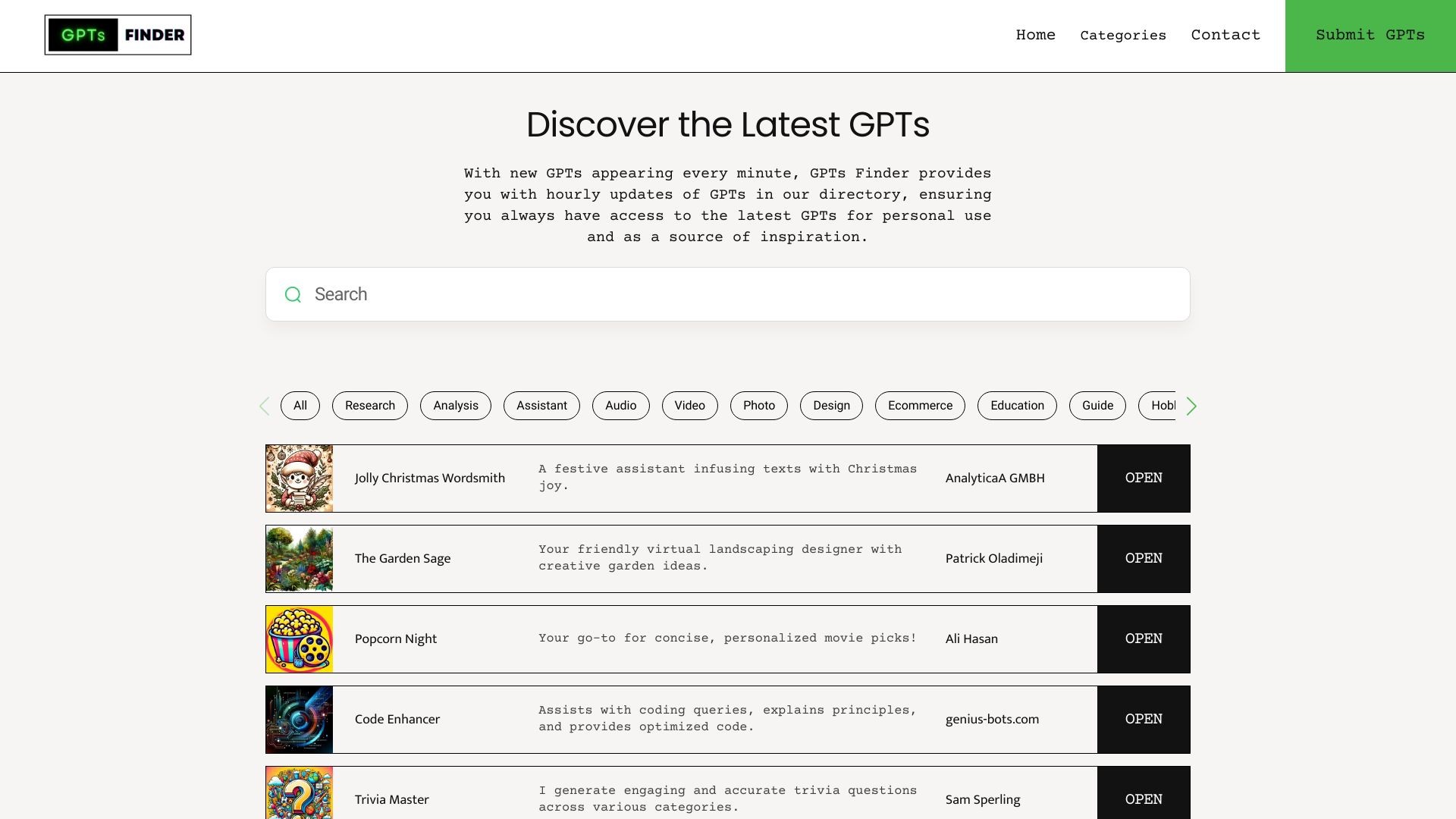 GPTs Finder - Daily-Updated Directory 截图