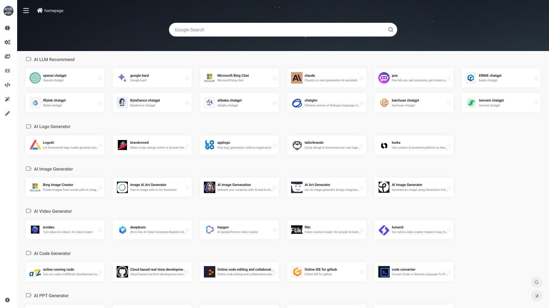 AI navigation | AI content generator 截图