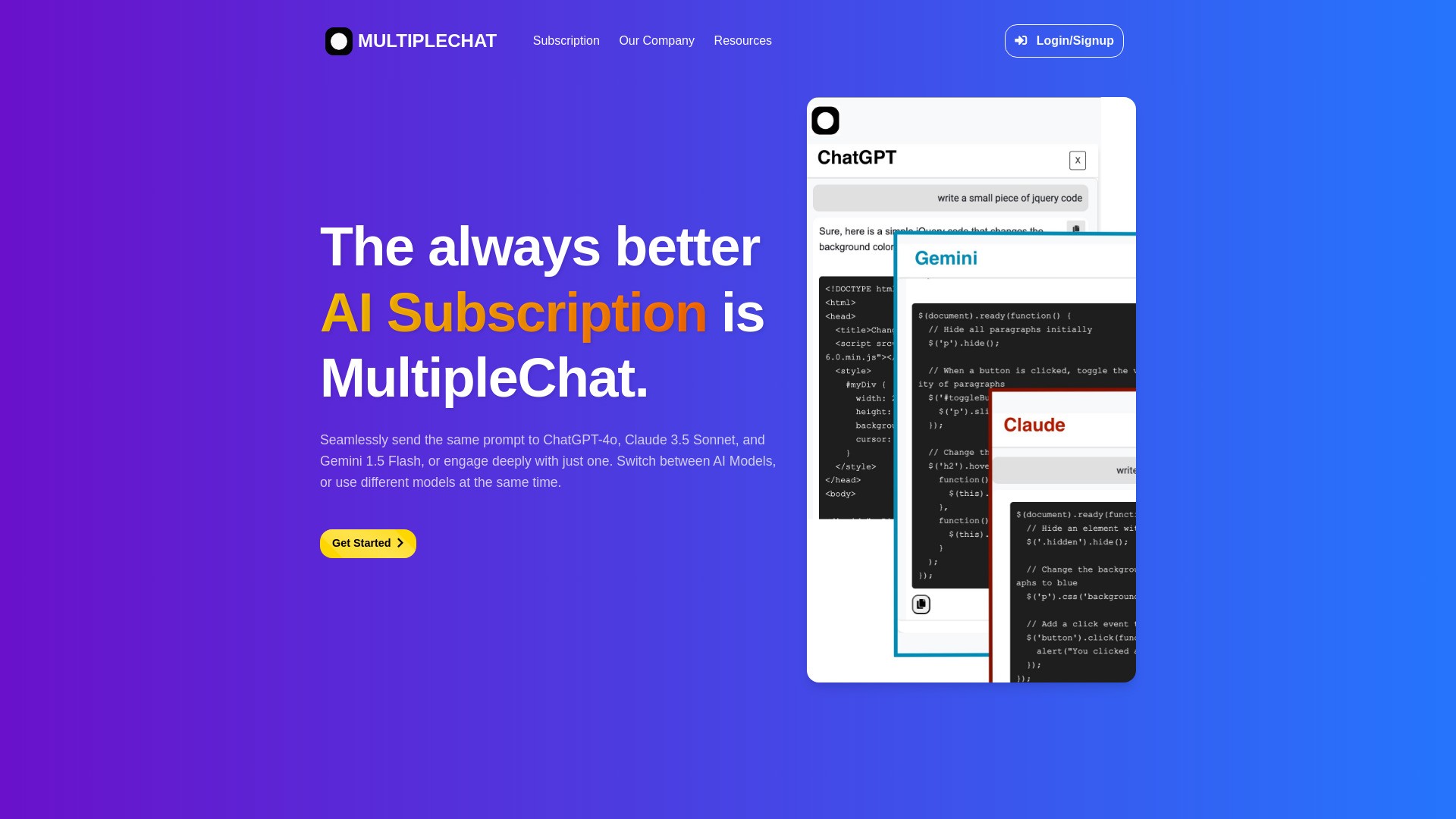 MultipleChat - Compare AI Responses 截图