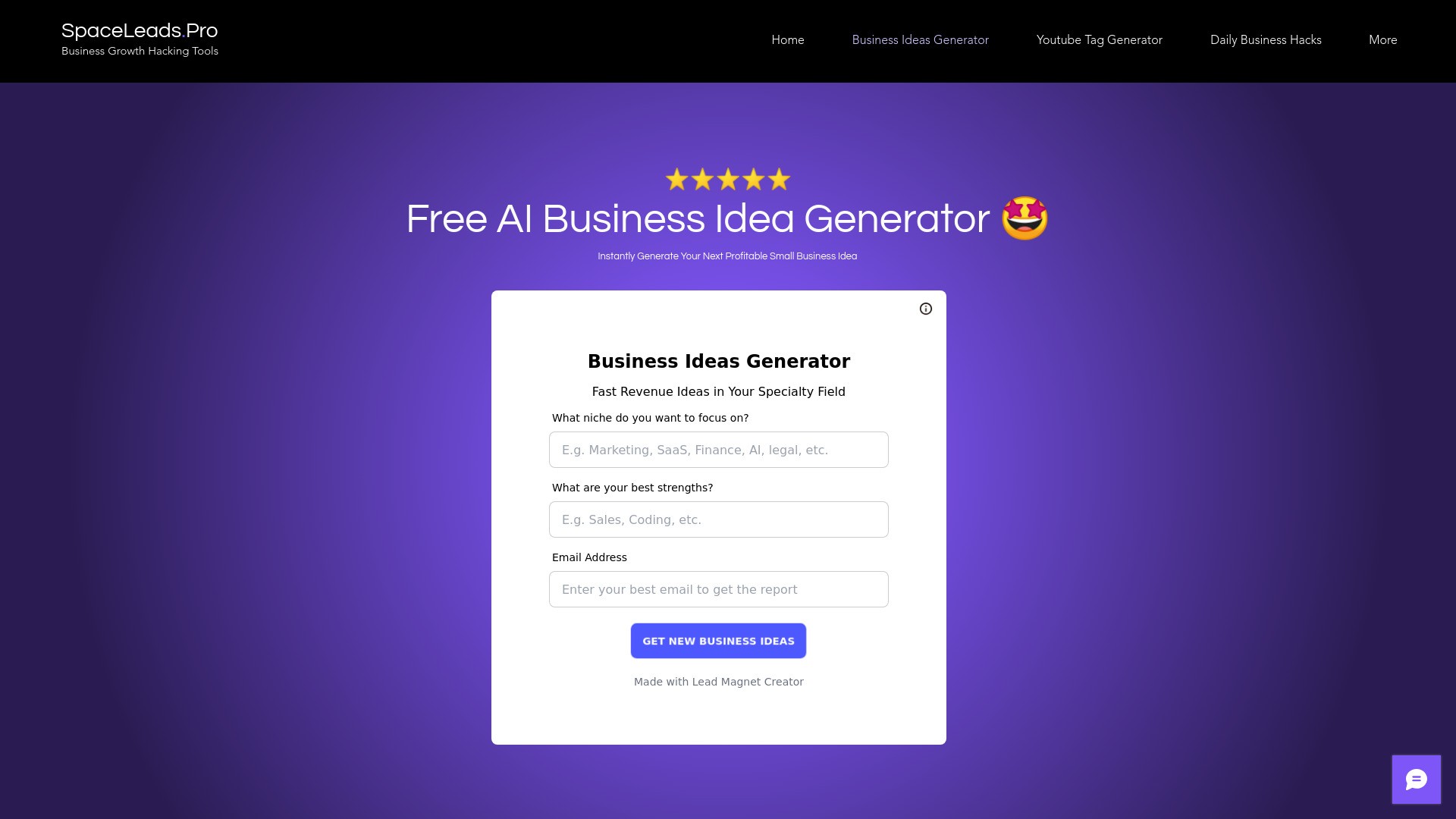 Free AI Business Idea Generator 截图