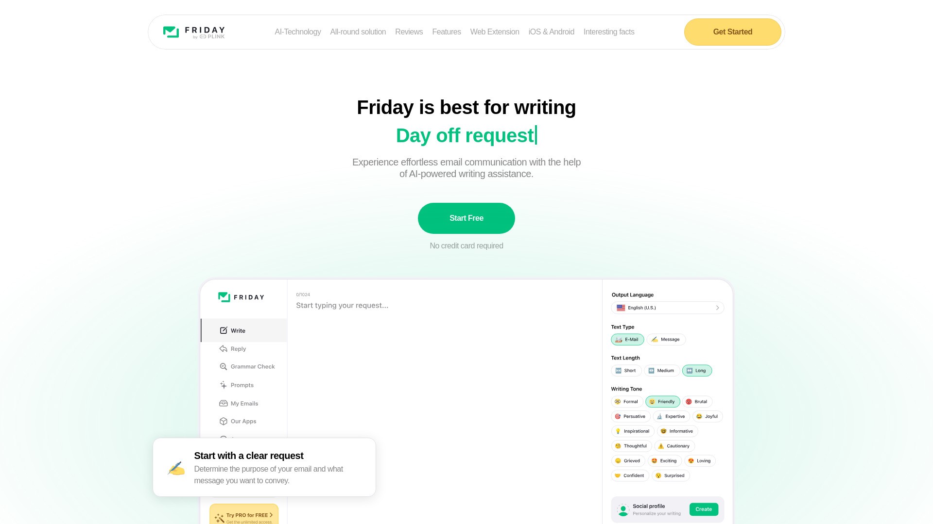Friday: AI E-mail Writer 截图