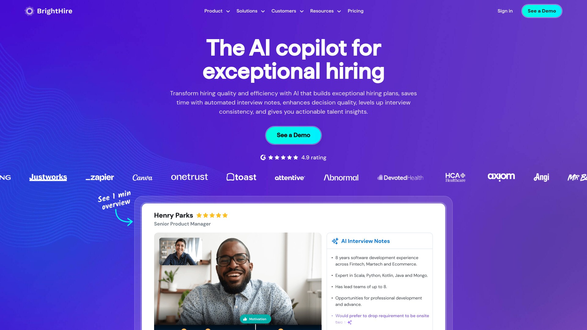 brighthire.ai 截图