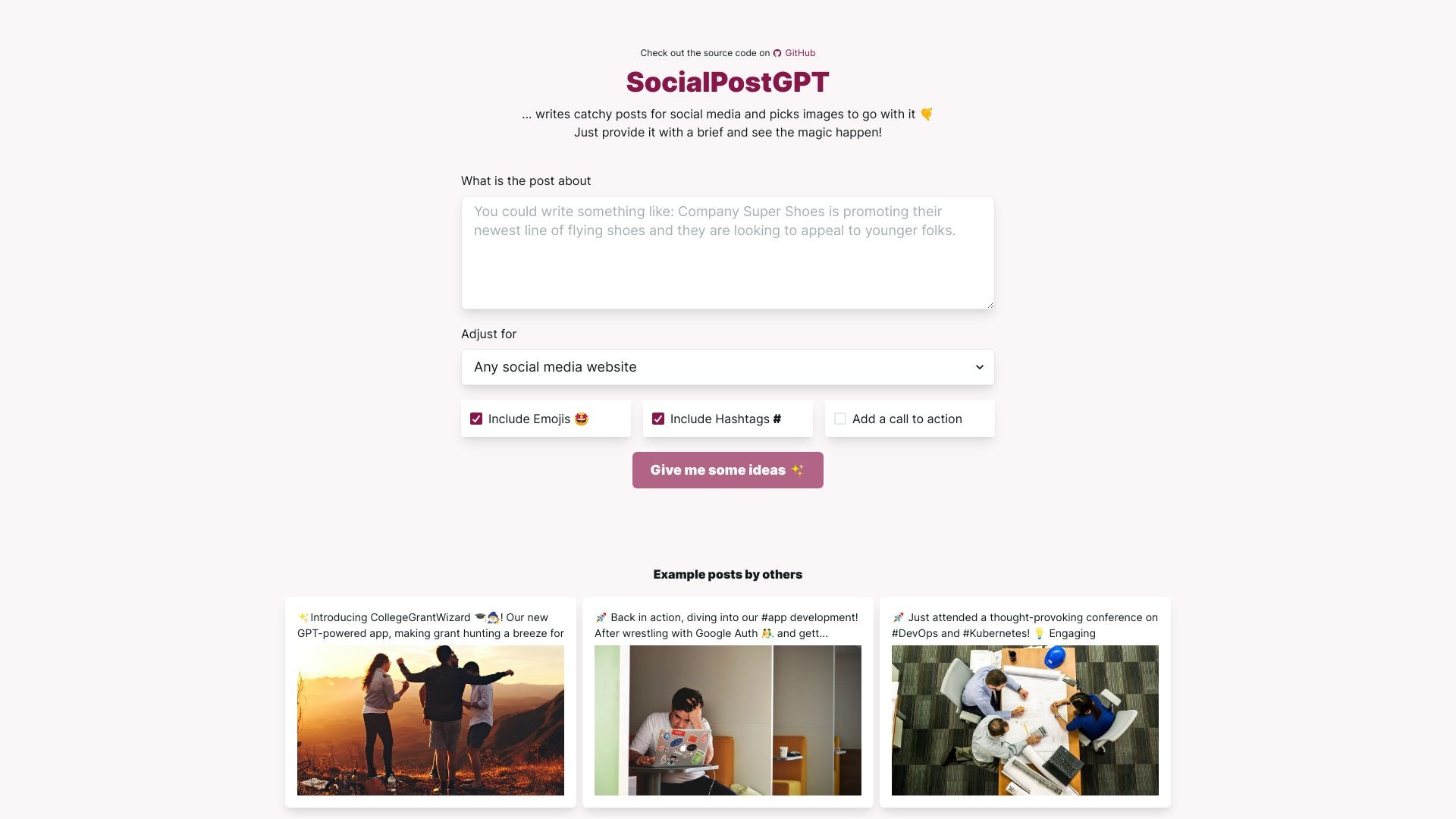SocialPostGPT 截图