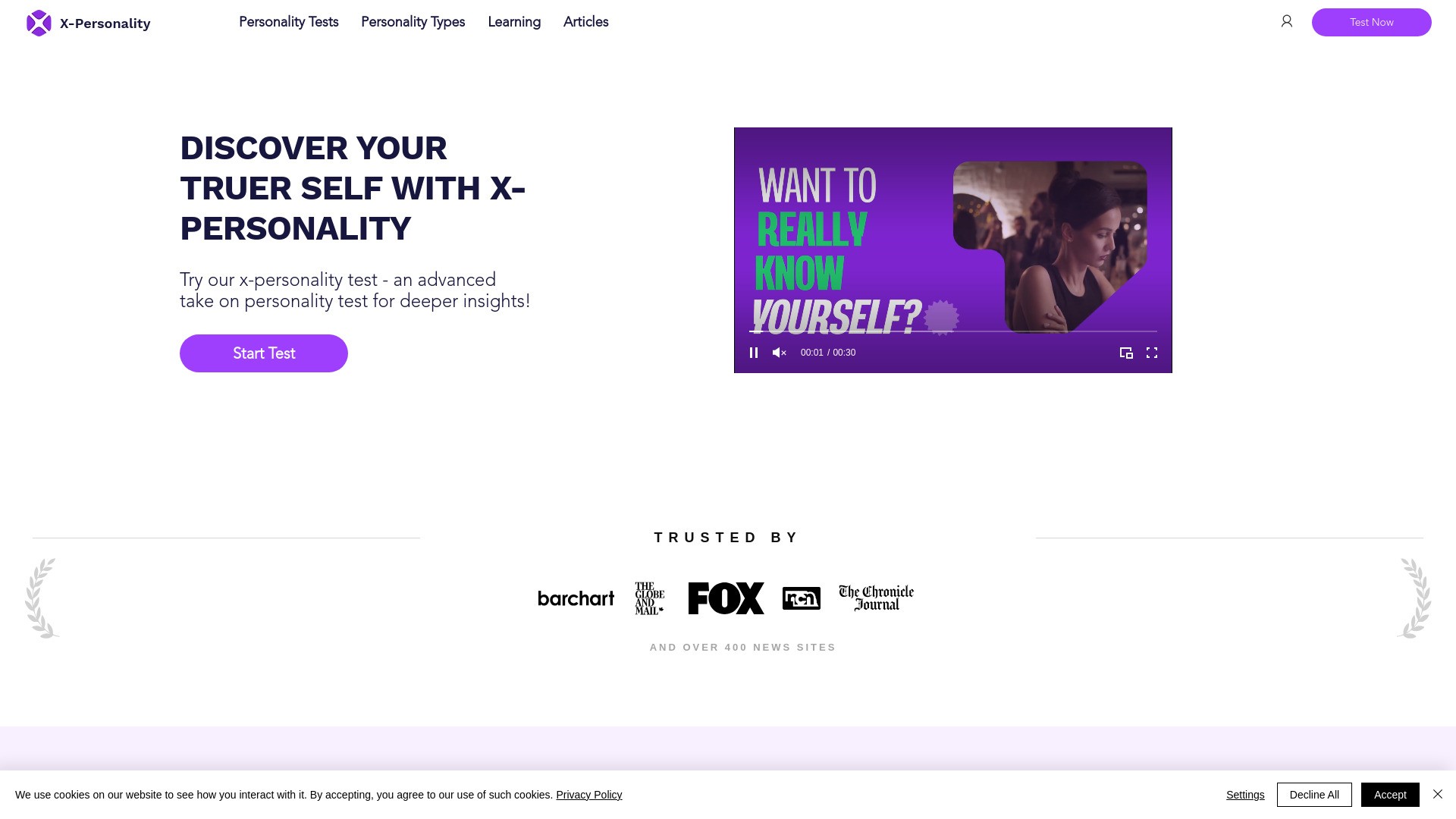 X Personality MBTI Test 截图