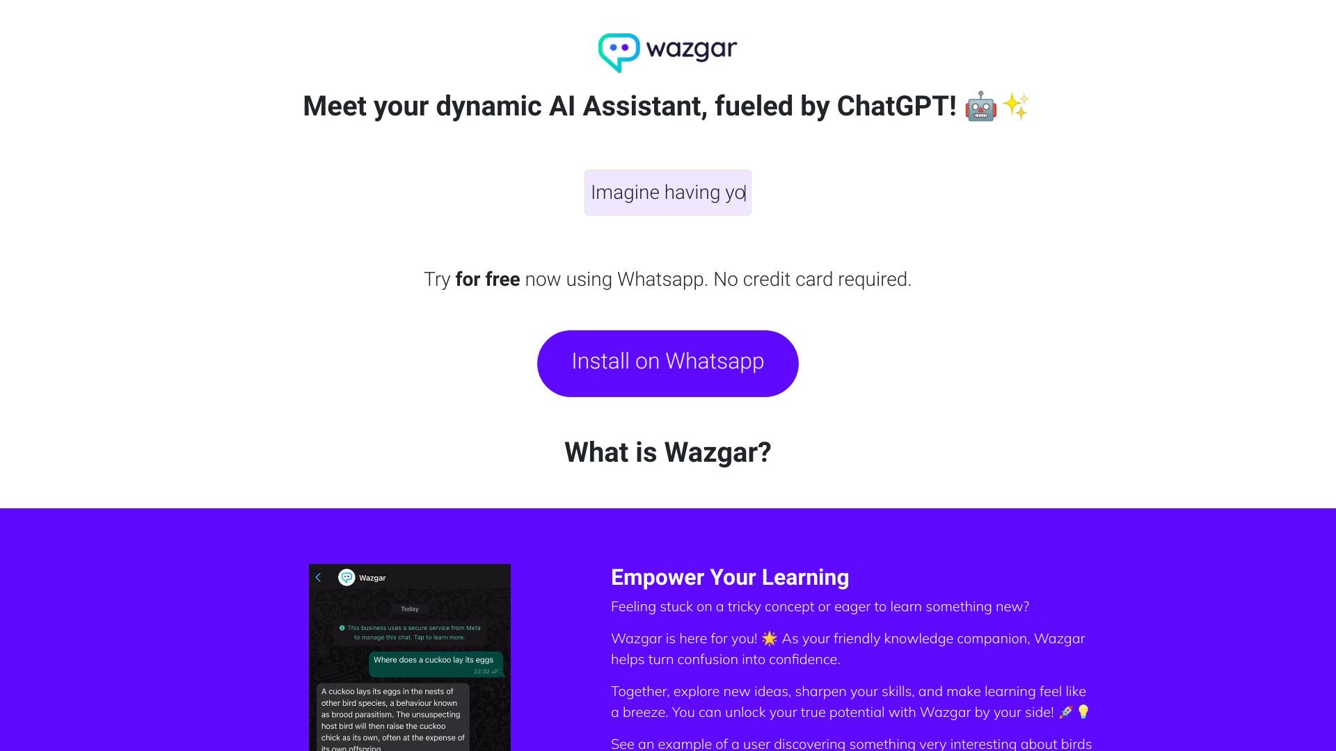 Wazgar - ChatGPT in Whatsapp 截图