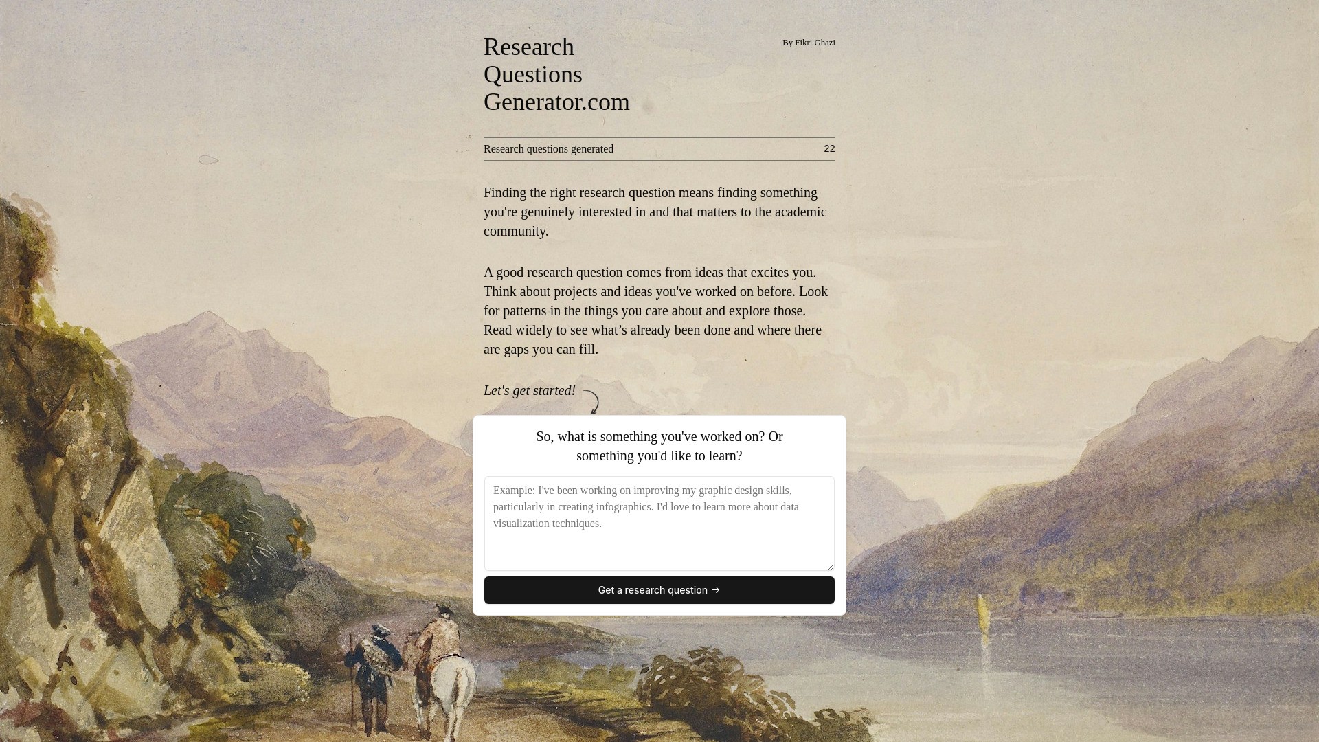 Research Topics Generator 截图