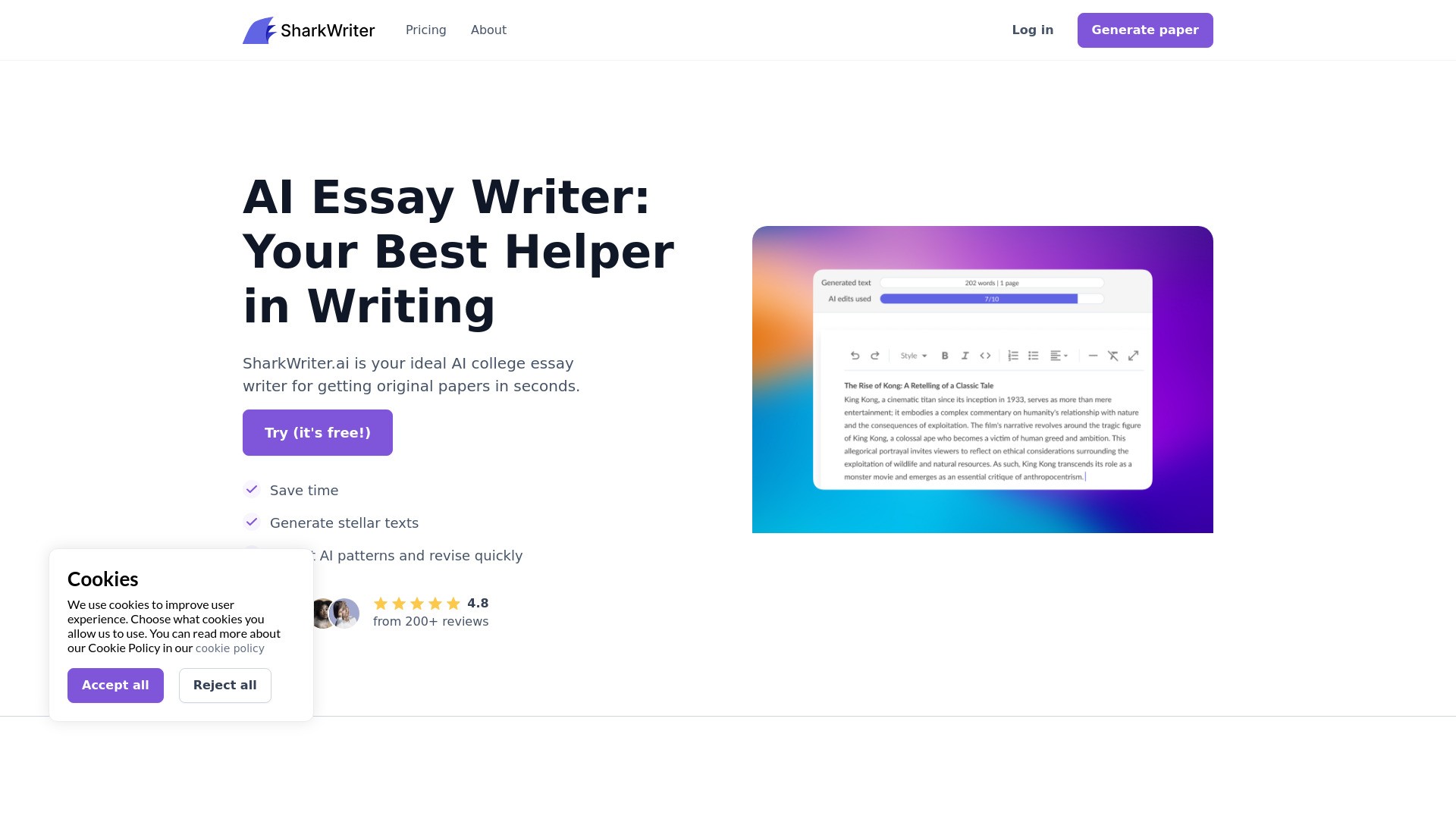 Sharkwriter.ai 截图