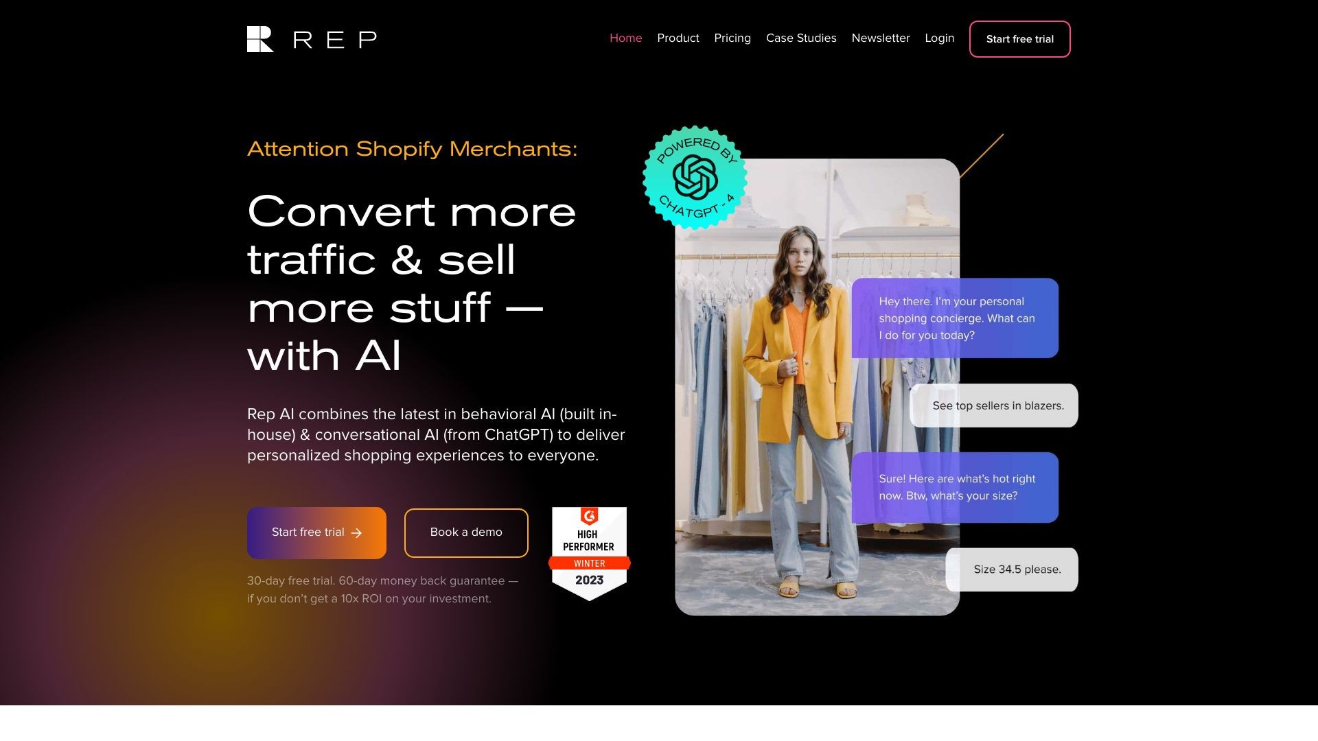 Rep AI: Sales Concierge for eCommerce 截图