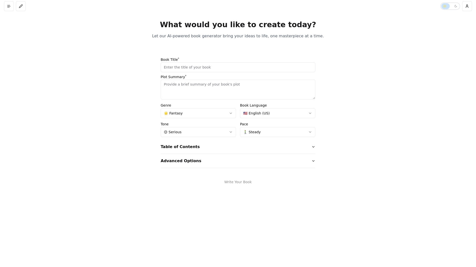 AI Book Generator 截图