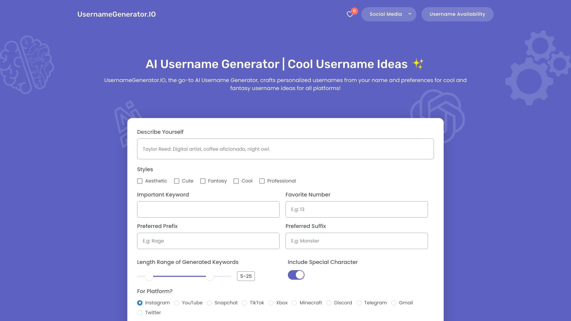 Username Generator 截图