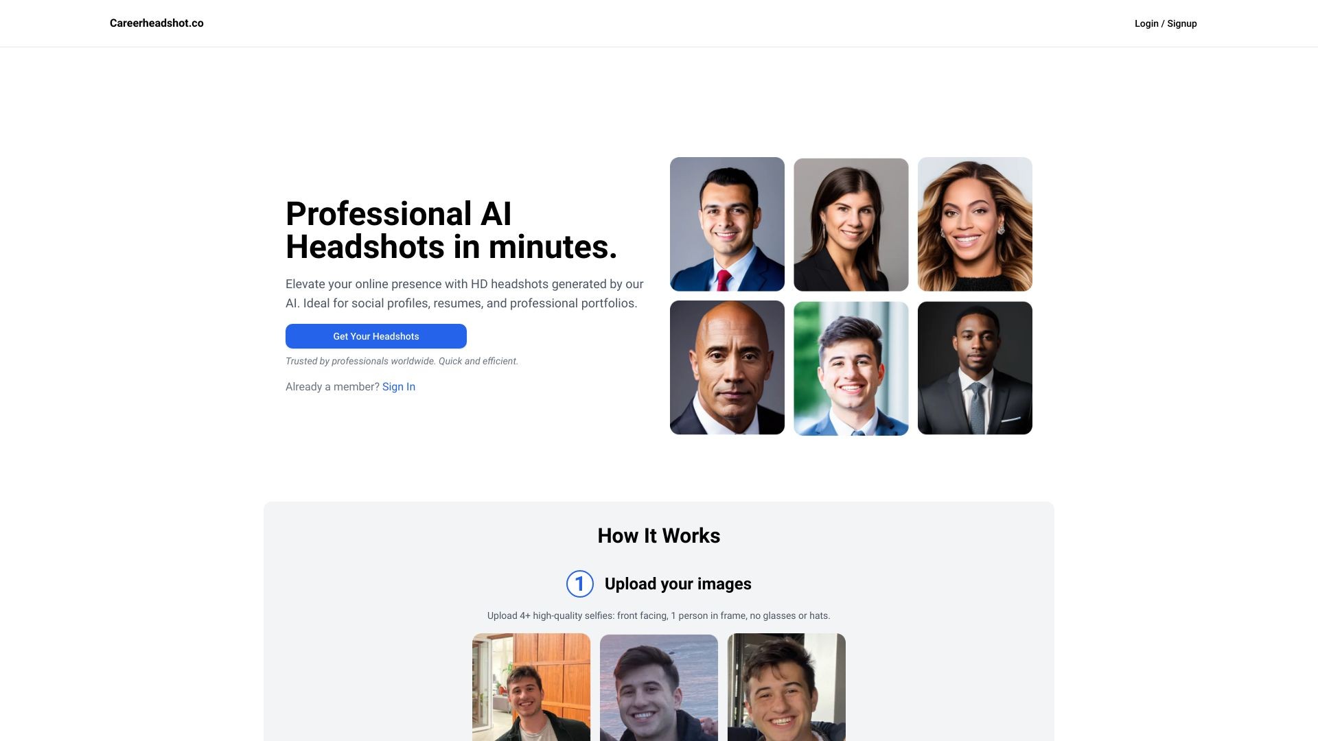 Careerheadshots.co - AI headshots 截图