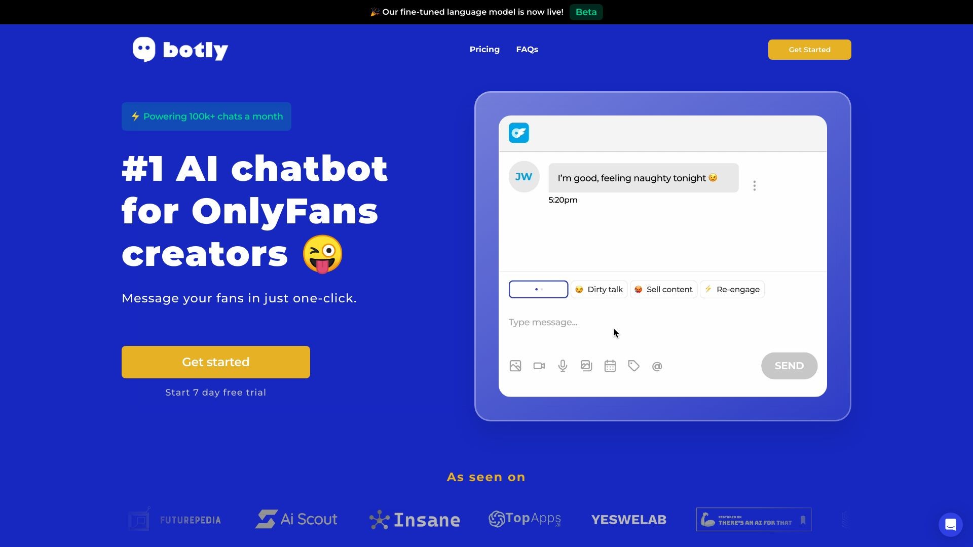 Botly: AI chatbot for OnlyFans 截图