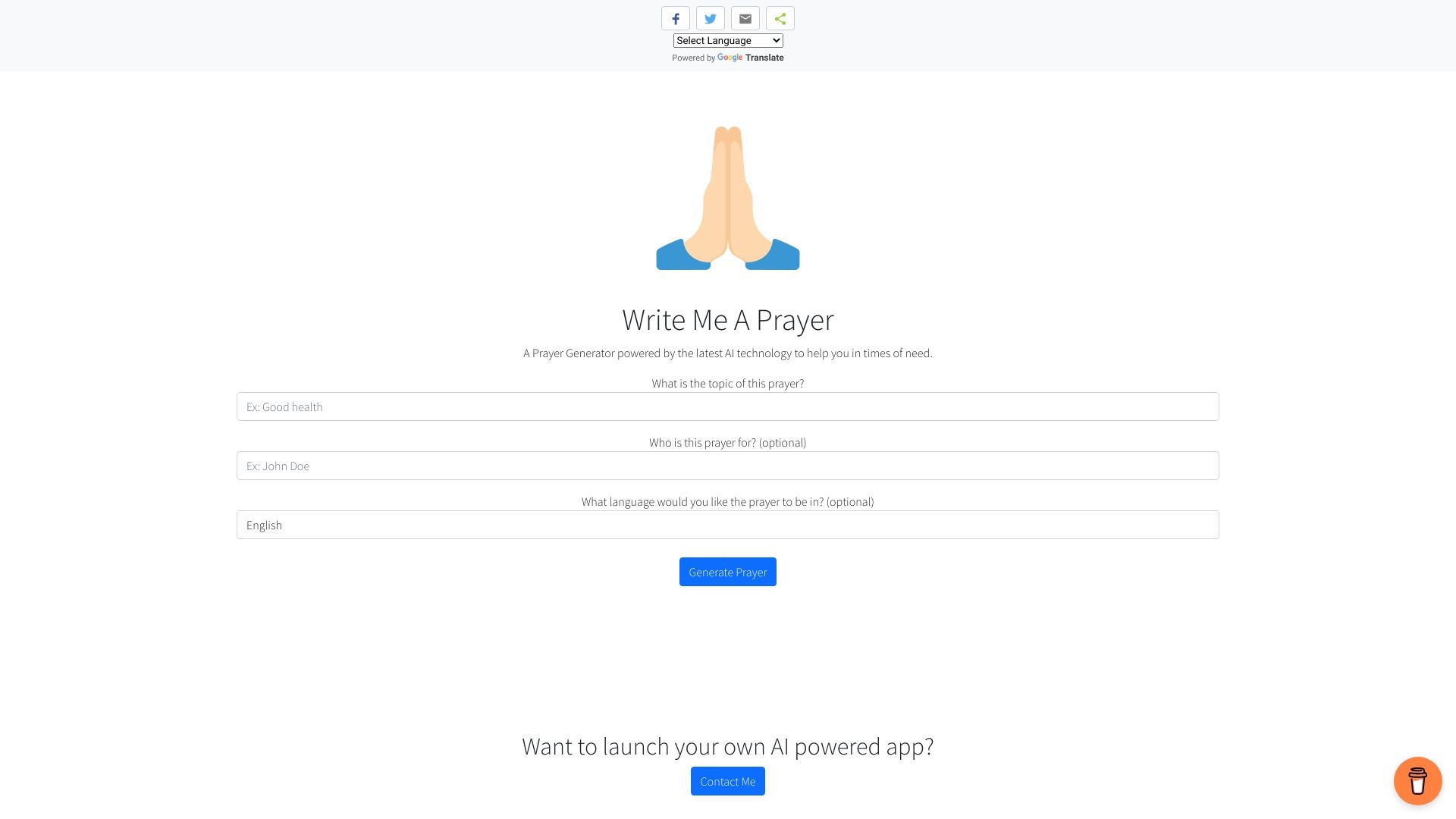 Write Me A Prayer - AI Prayer Generator 截图