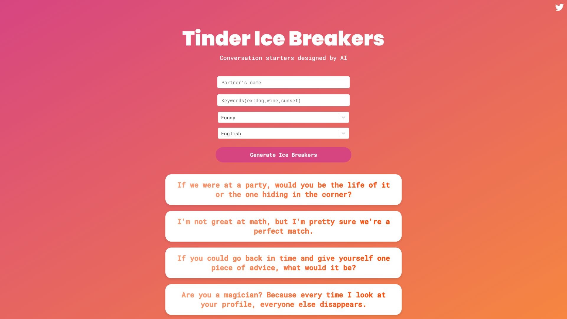 Tinder Ice Breakers 截图