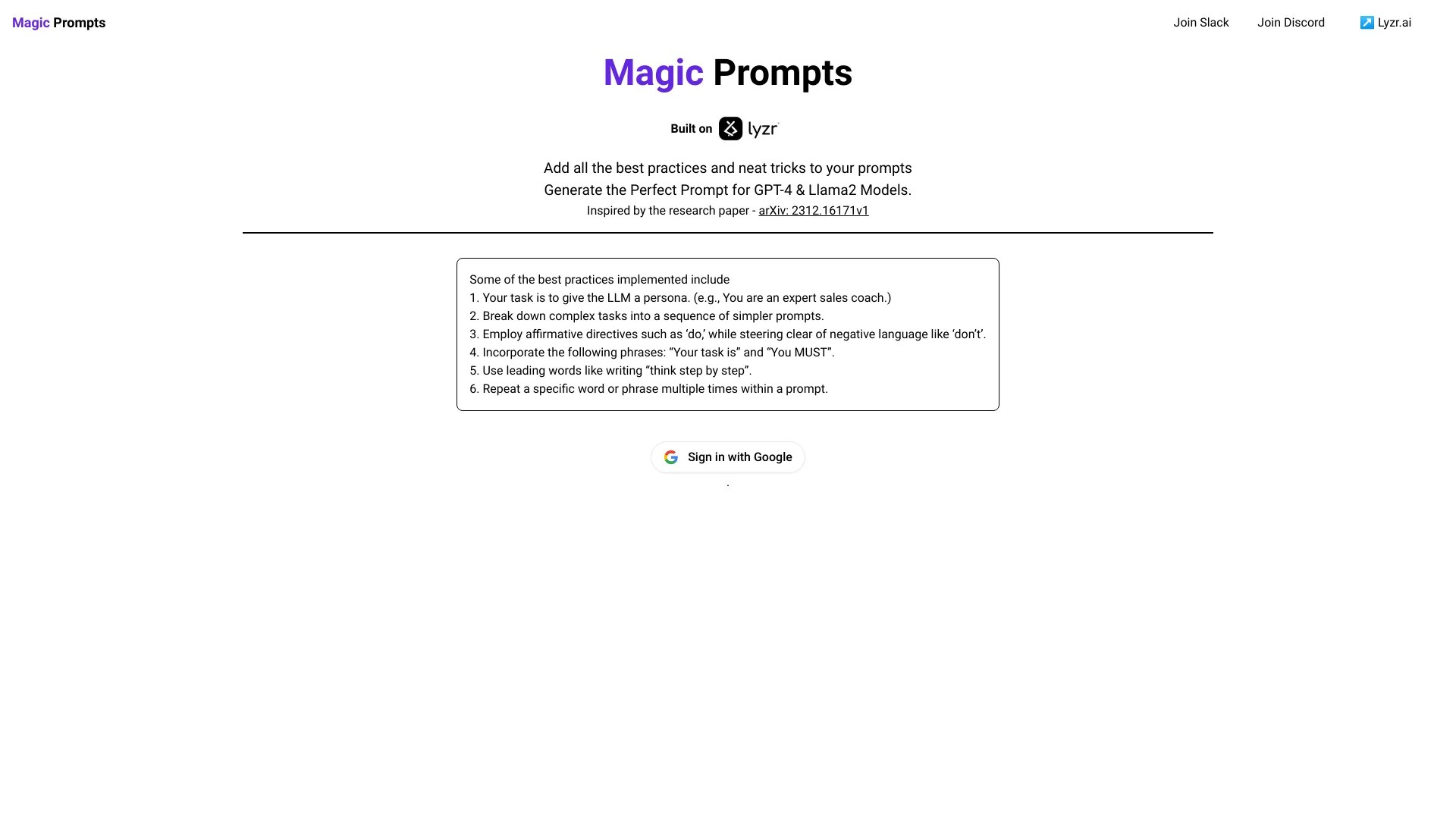 MagicPrompts by Lyzr AI 截图