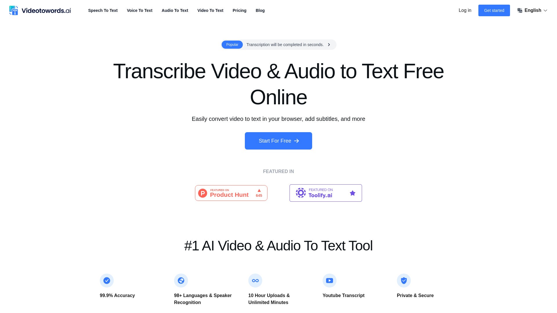 Transcribe Video & Audio to Text Free Online 截图