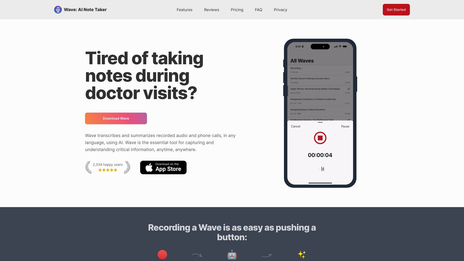 Wave AI Note Taker 截图