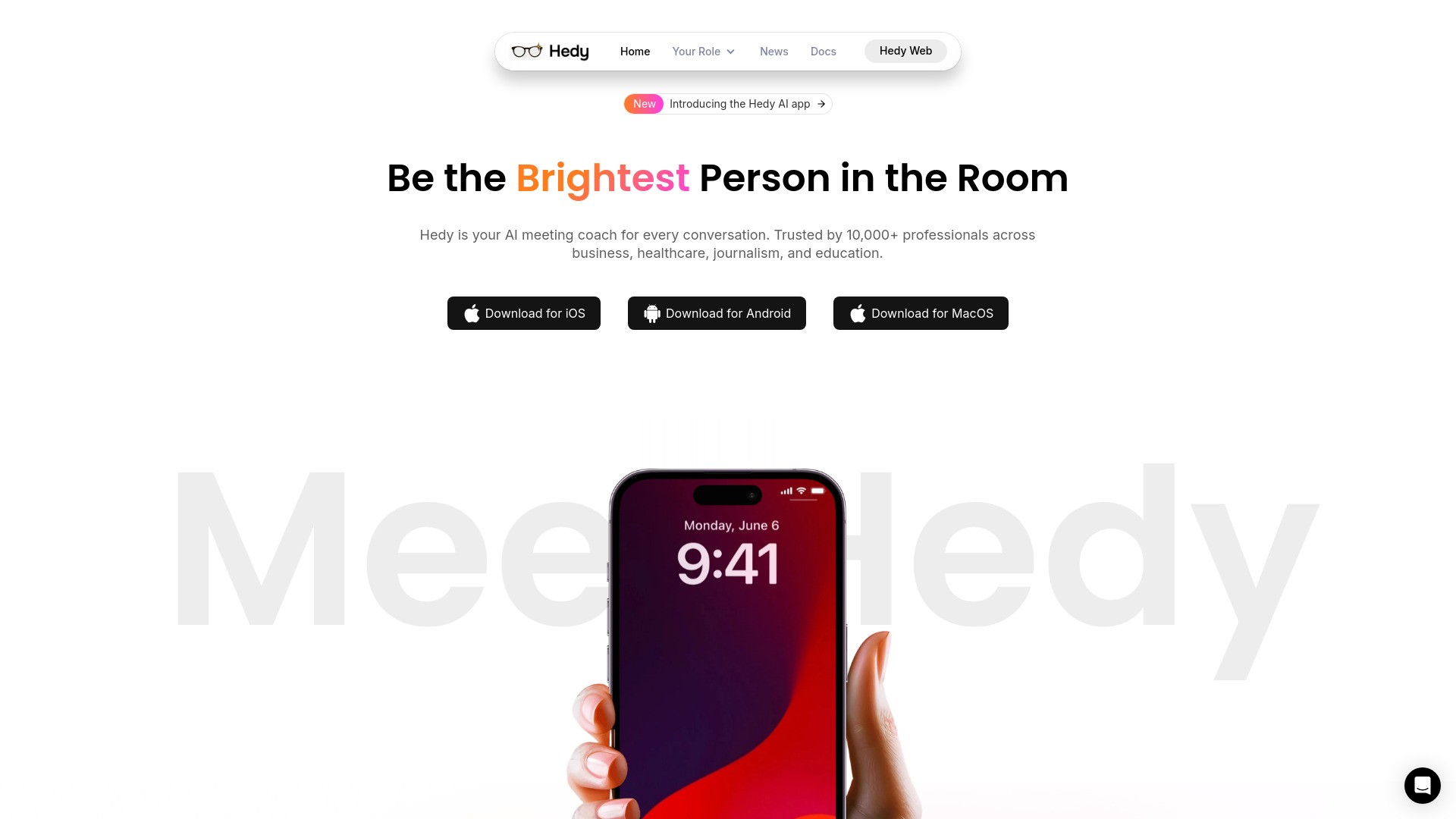 Hedy 2.0 MacOS App 截图