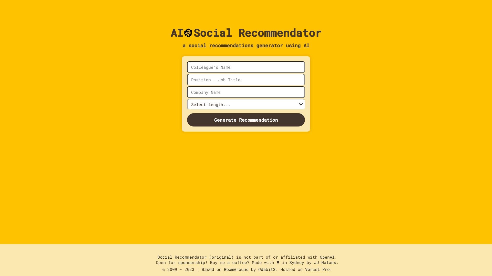 AI Social Recommendator 截图