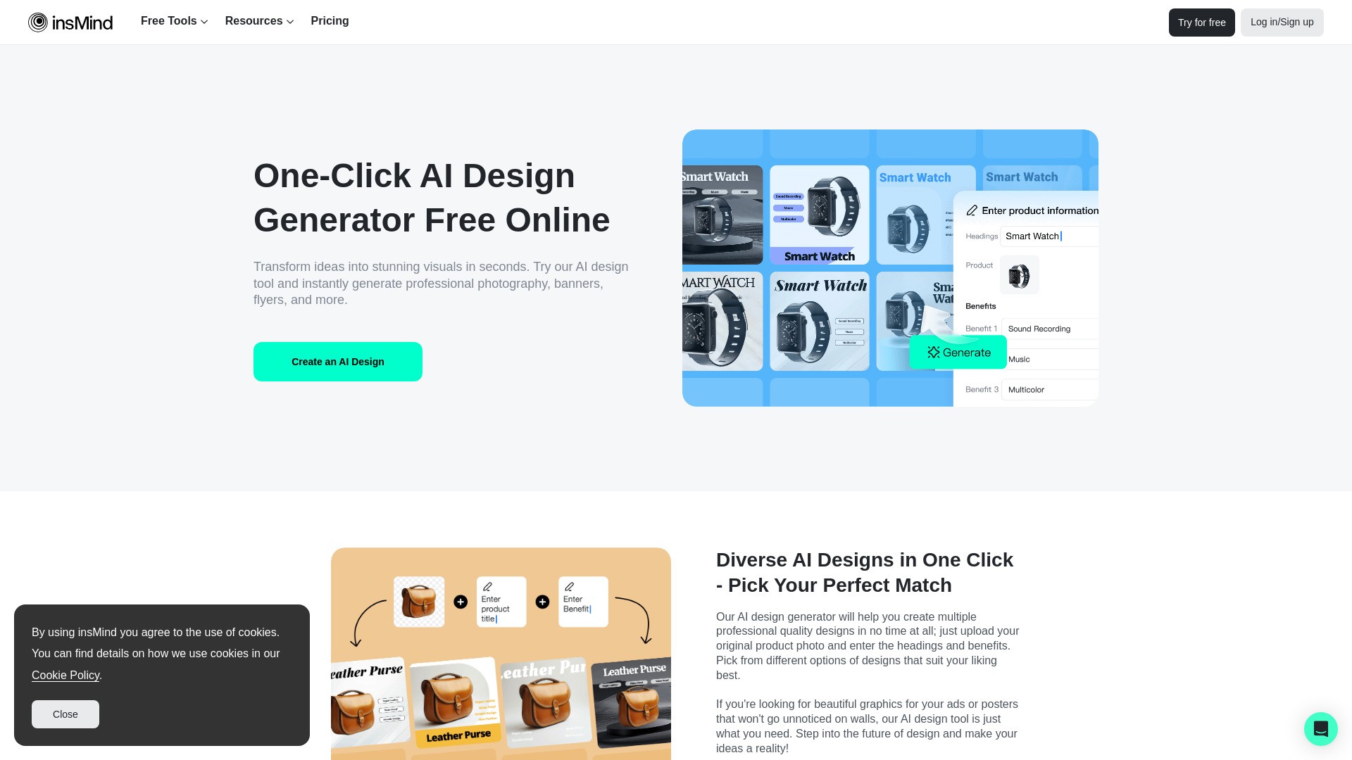 insMind AI Design Generator 截图
