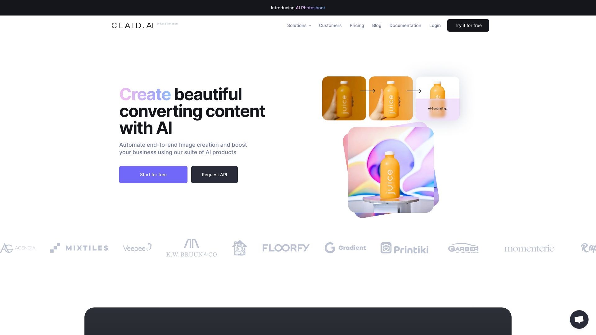 Claid AI Scene Creation 截图