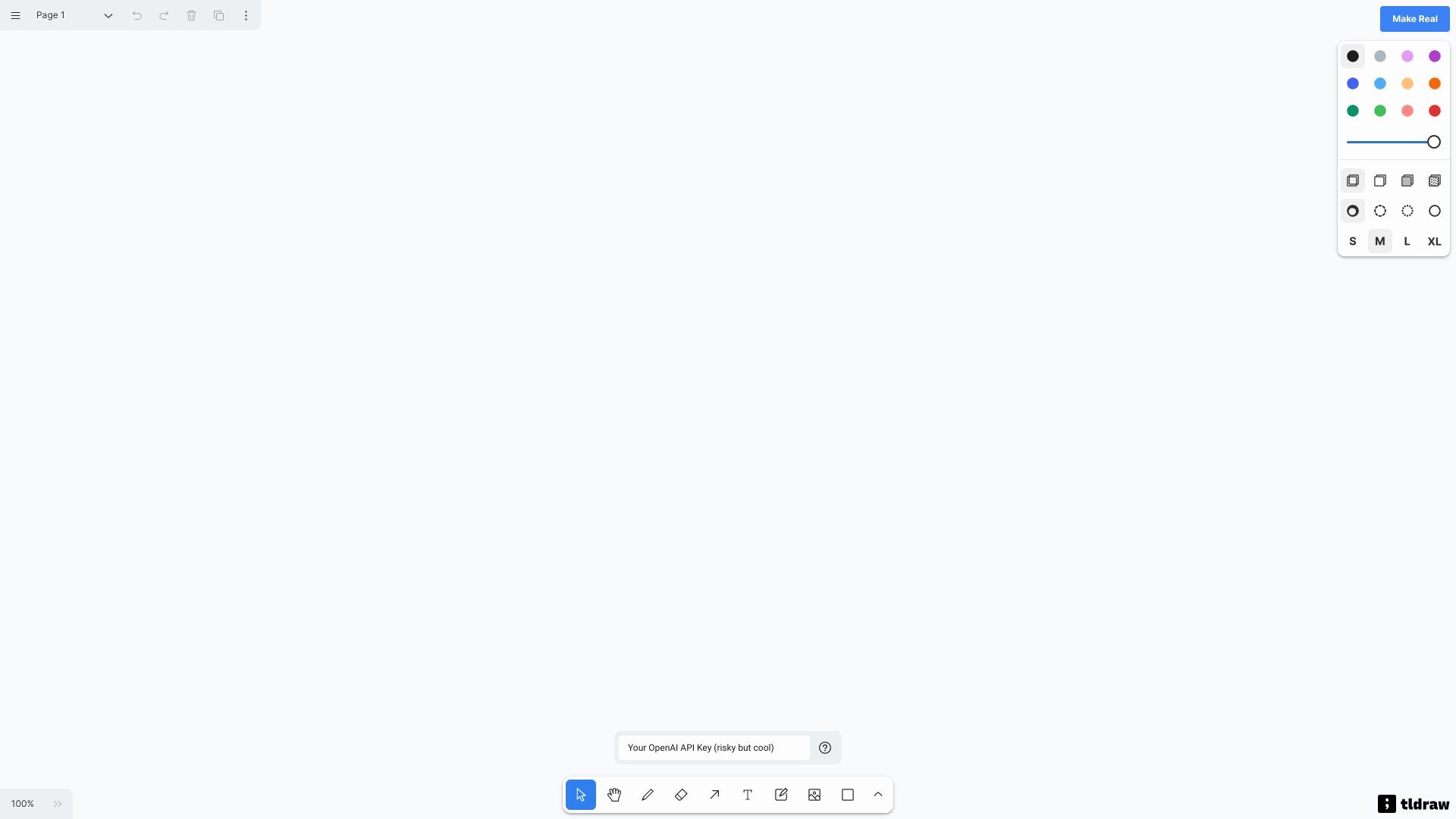 make real by tldraw 截图