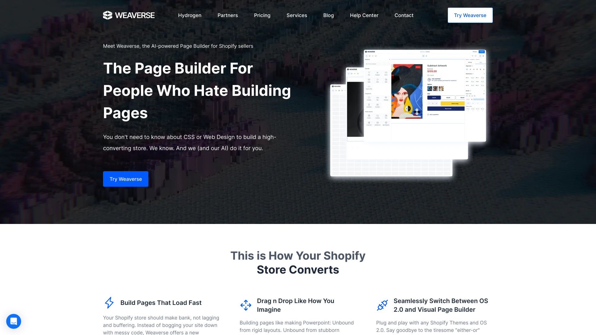 Weaverse, AI-Powered Page Builder 截图
