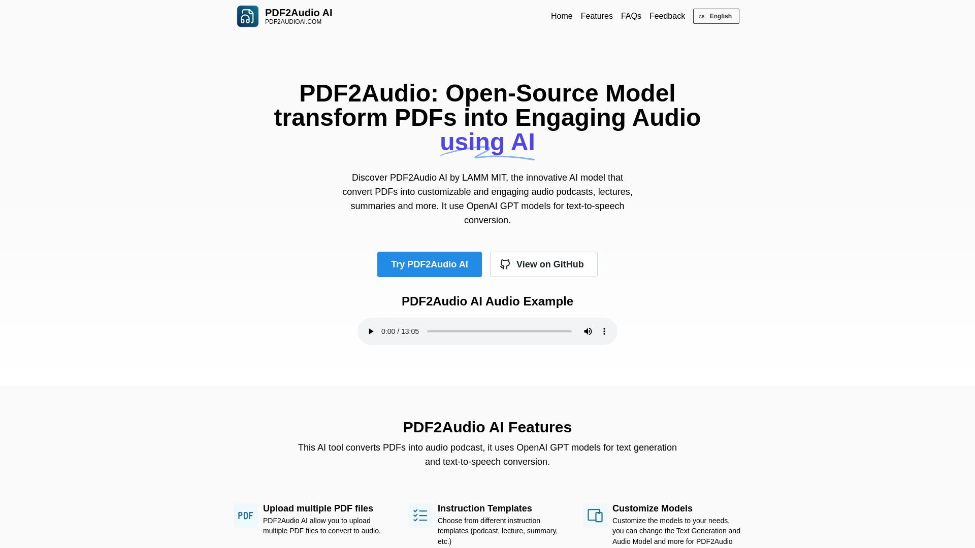 PDF2Audio 截图