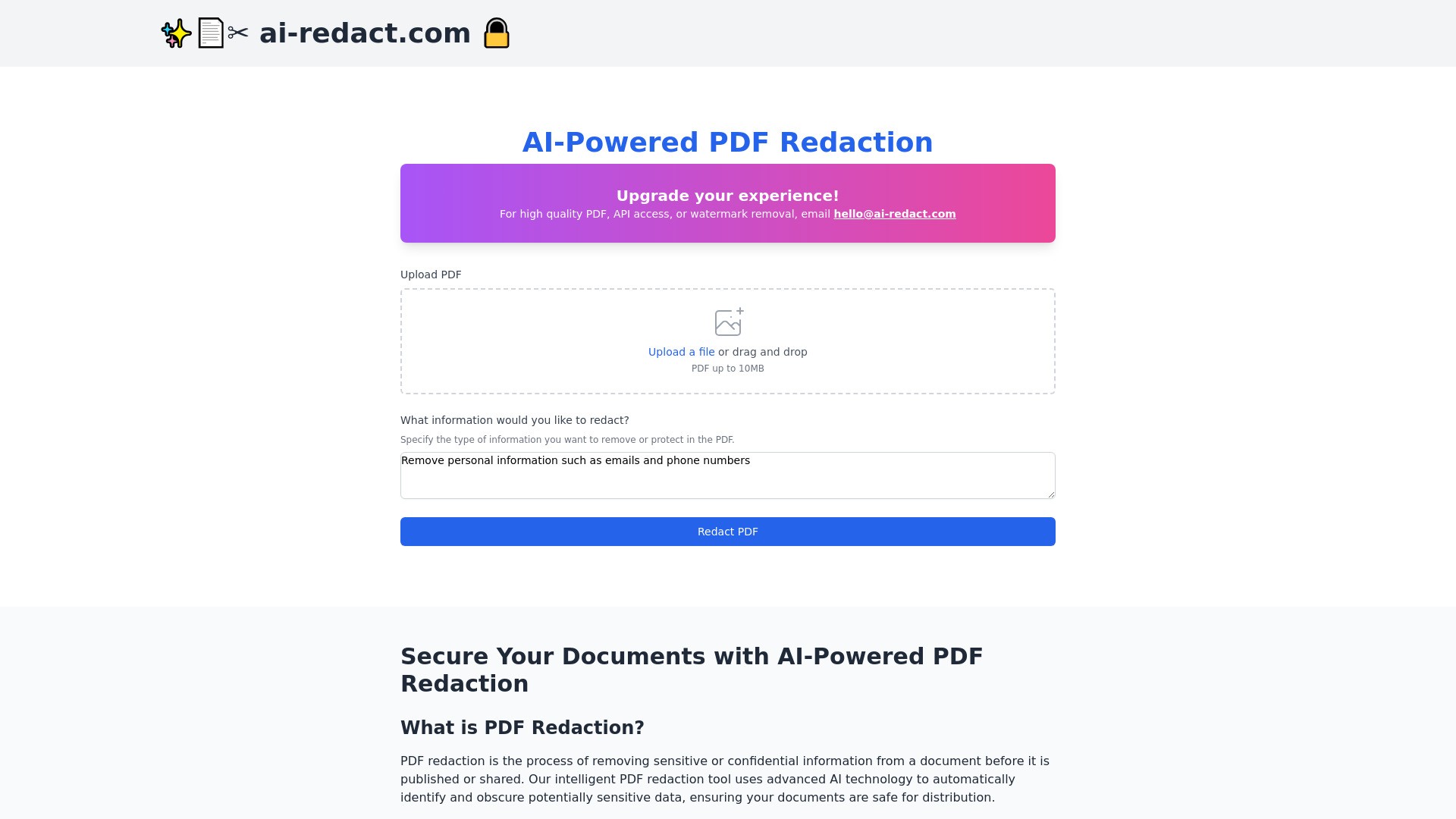 AI PDF redaction tool App 截图