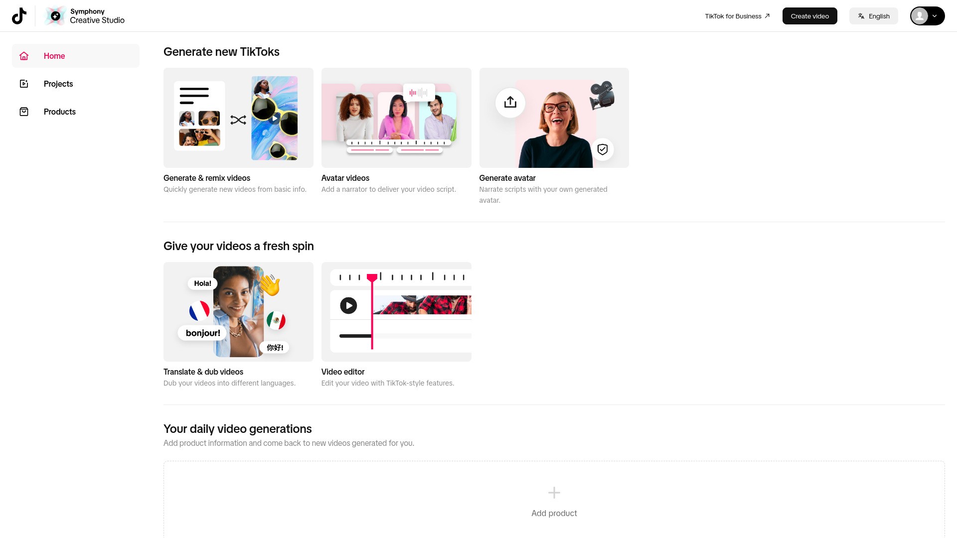TikTok Symphony Creative Studio 截图