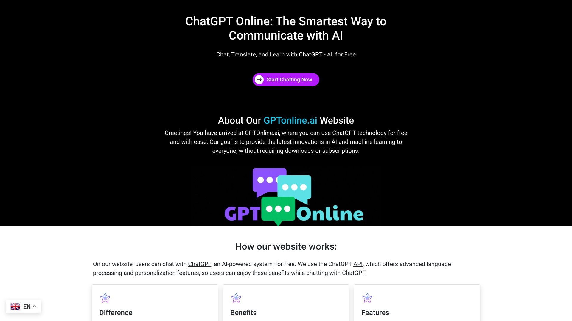 ChatGPT Online - GPTOnline.ai 截图