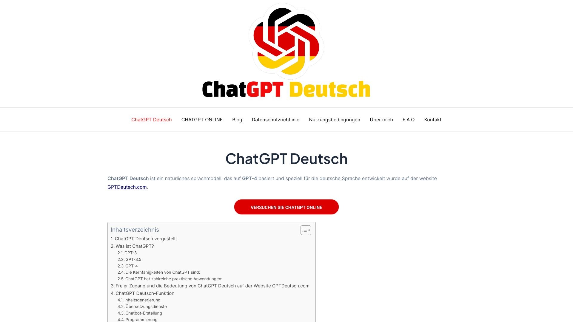 ChatGPT Deutsch - GPTDeutsch.com 截图
