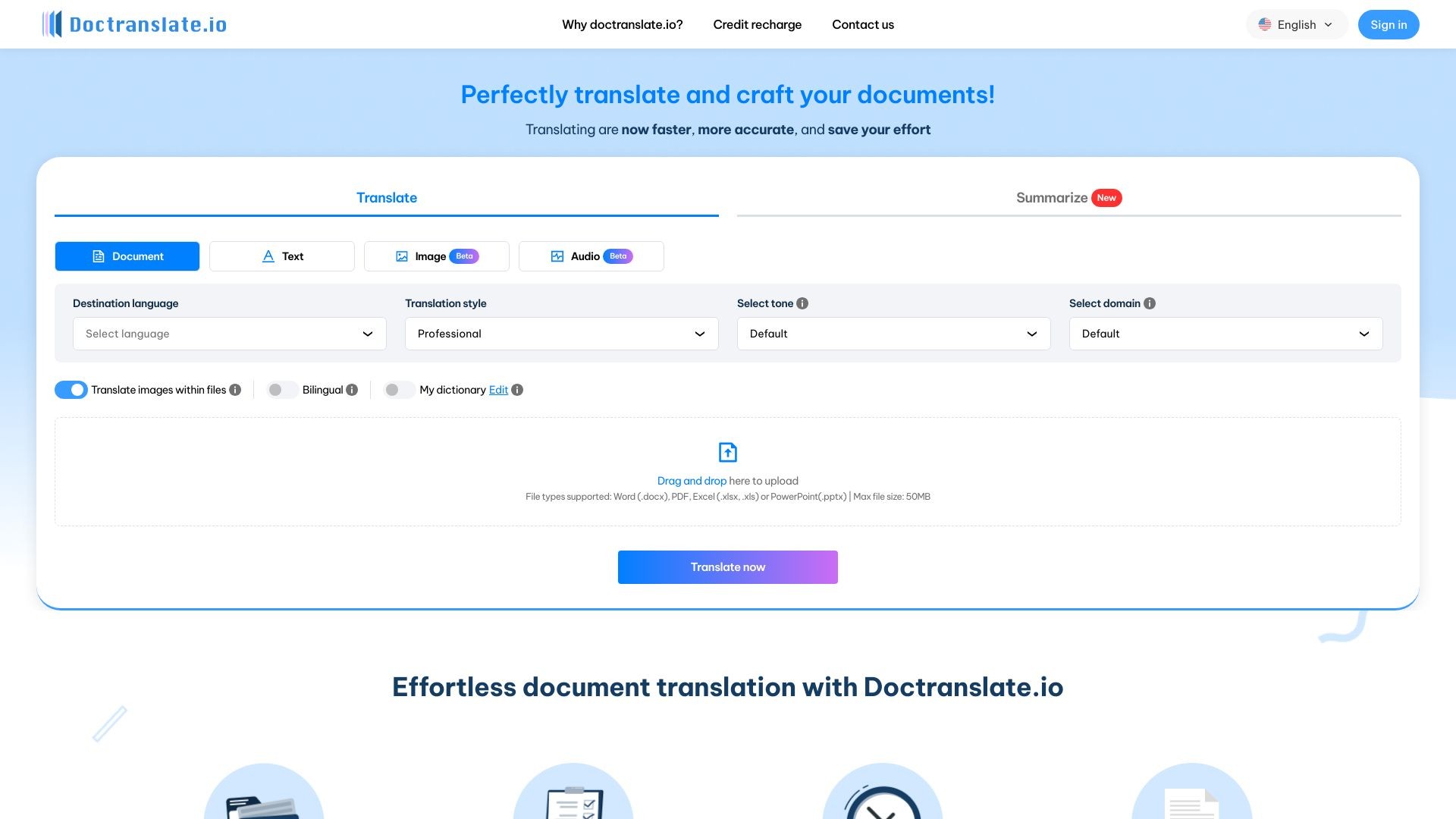 doctranslate.io 截图