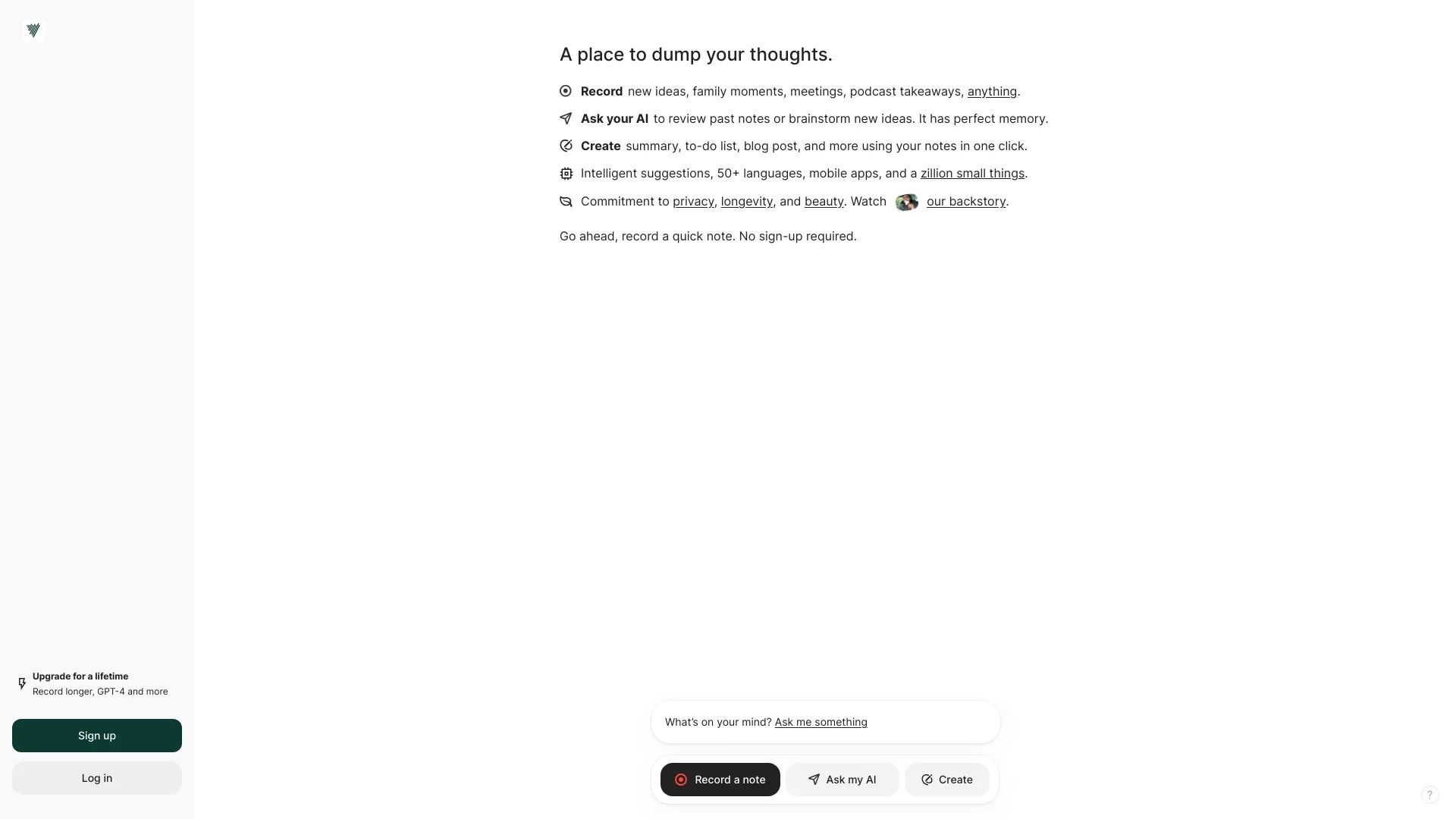 Voicenotes.com 截图