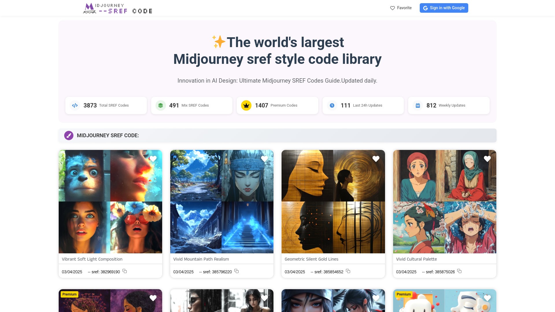 Midjourney Sref Codes 截图
