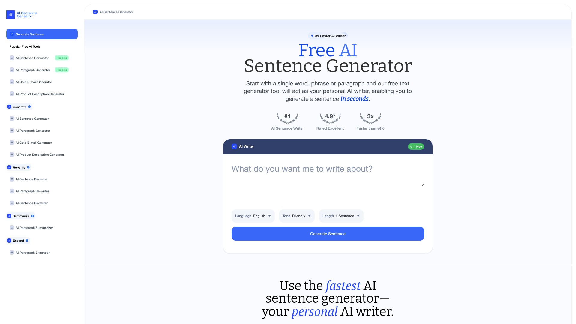 AI Sentence Generator 截图