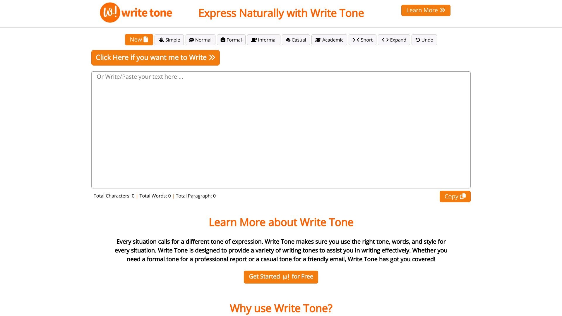 Write Tone 截图