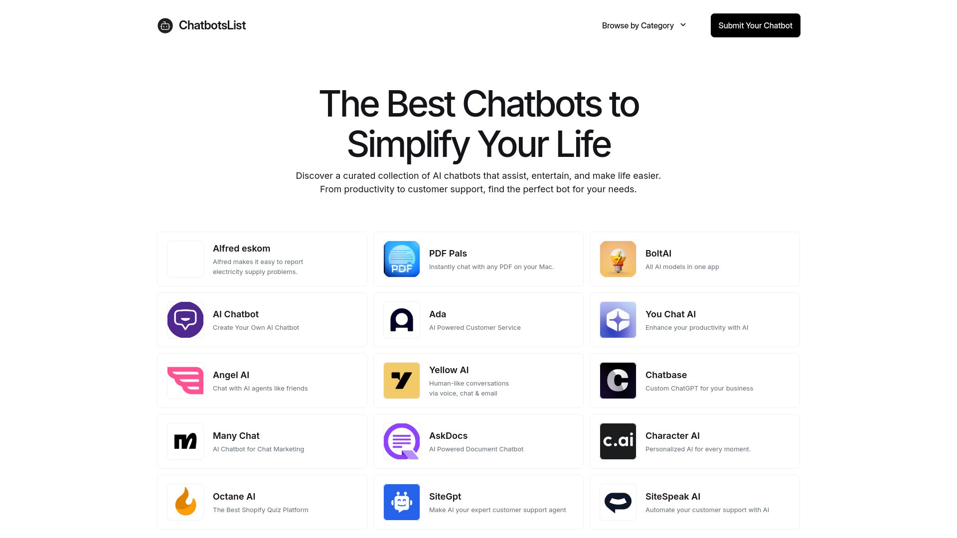 ChatbotsList 截图