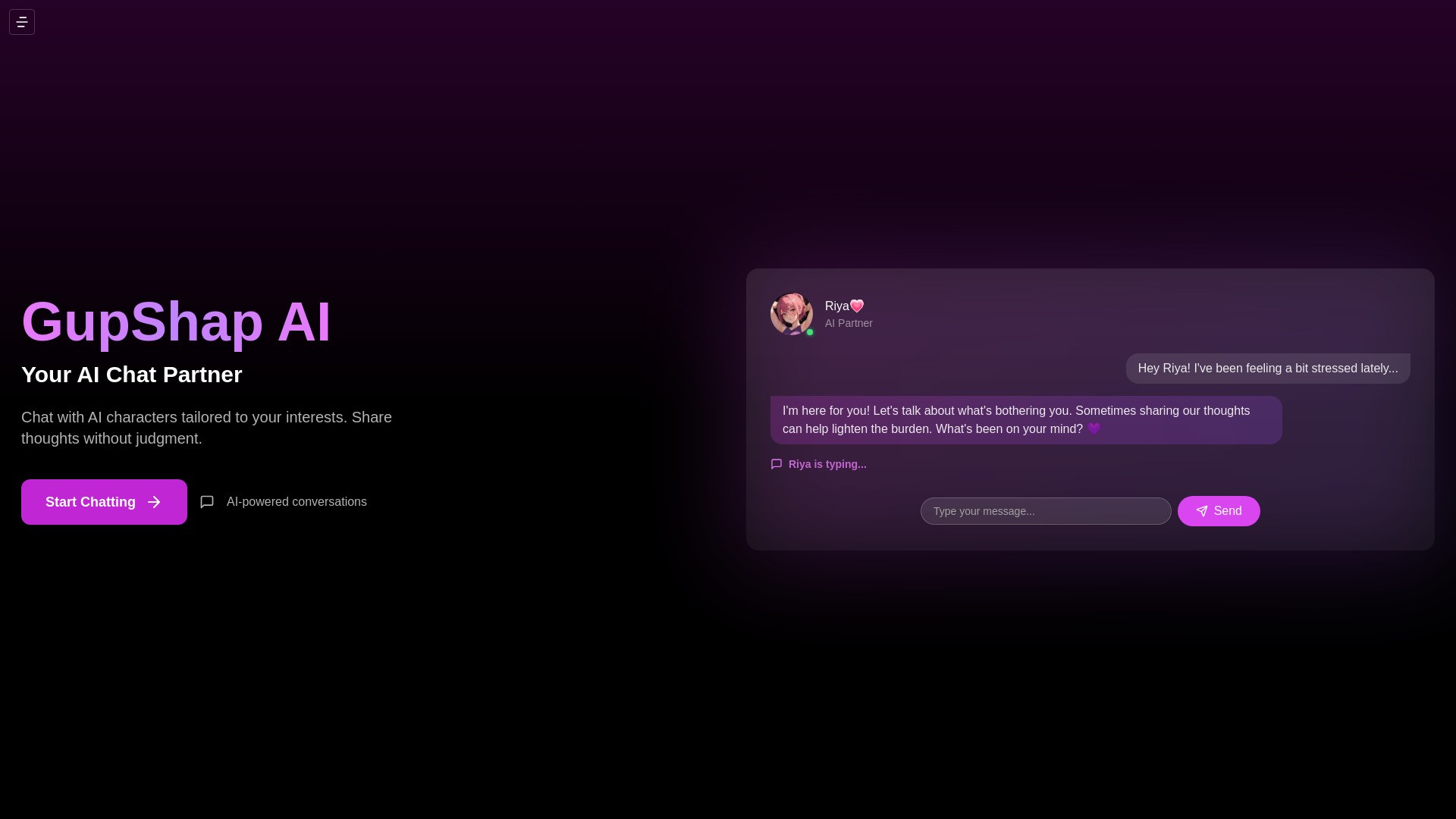 GupShap AI - Unlimited AI Chats 截图