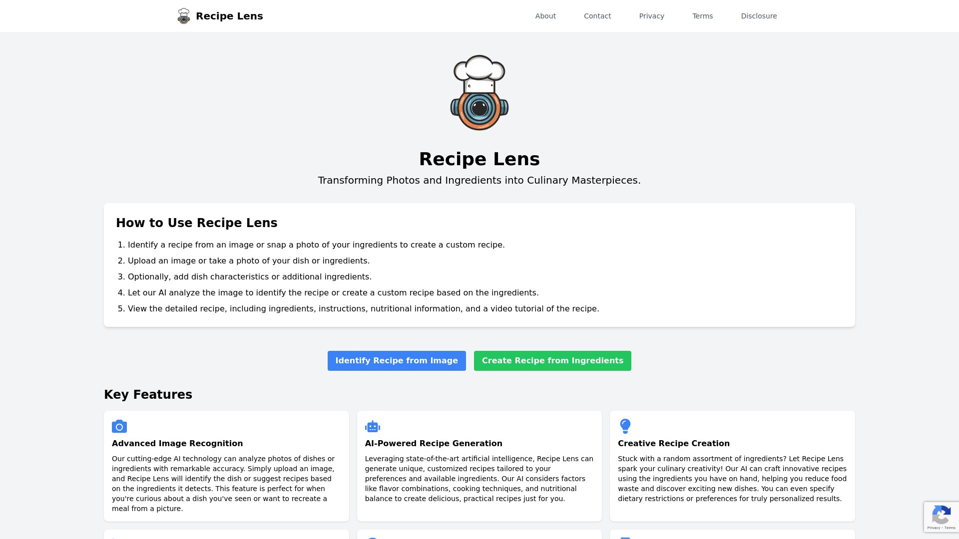 Recipe Lens 截图
