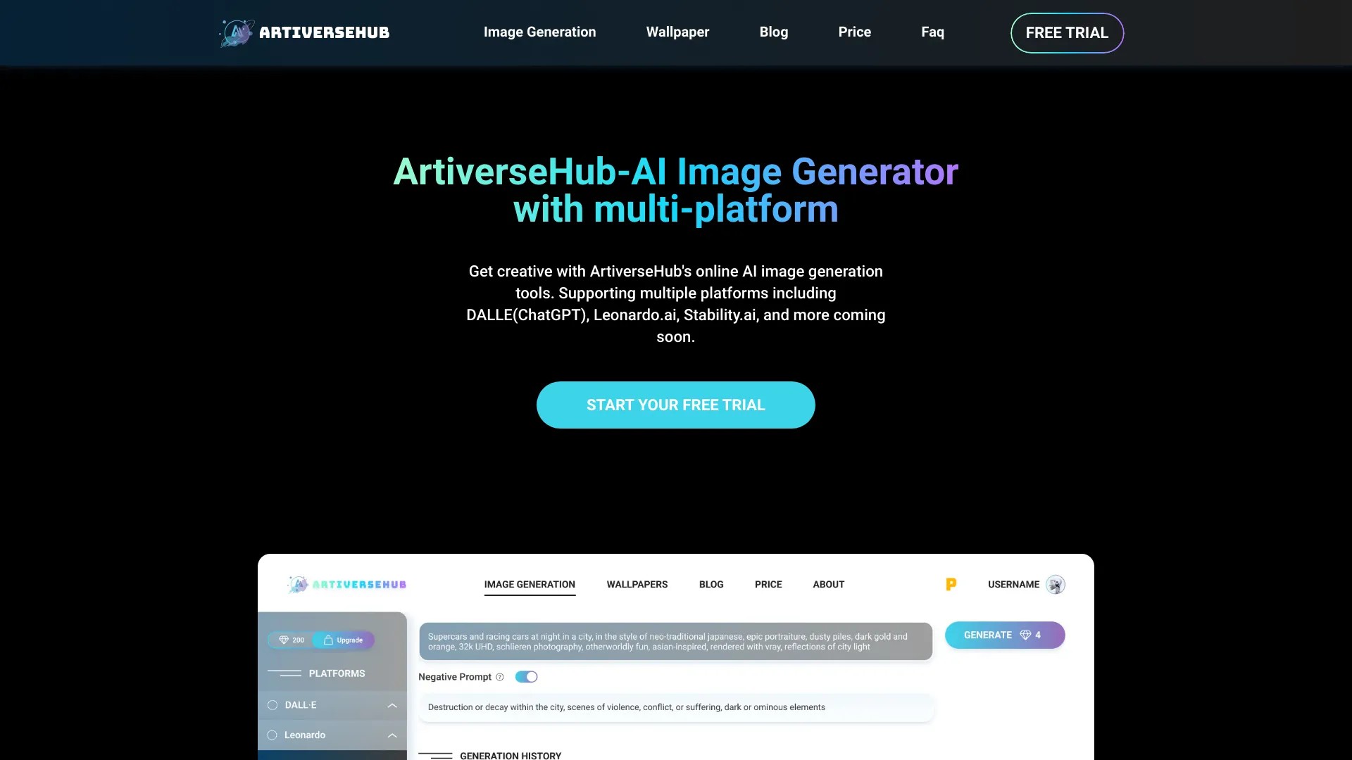 ArtiverseHub AI Image Generator 截图