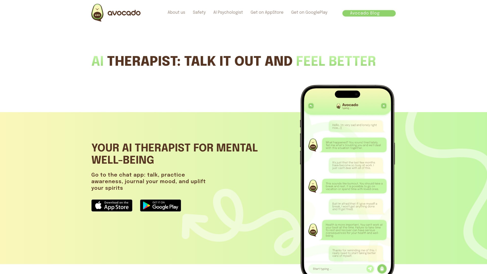 Avocado AI Therapist 截图